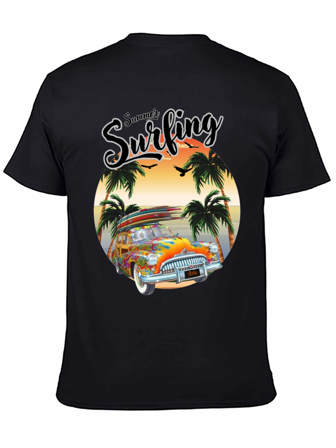 Summer Surfing Graphic Tee - Beach Van T-Shirt
