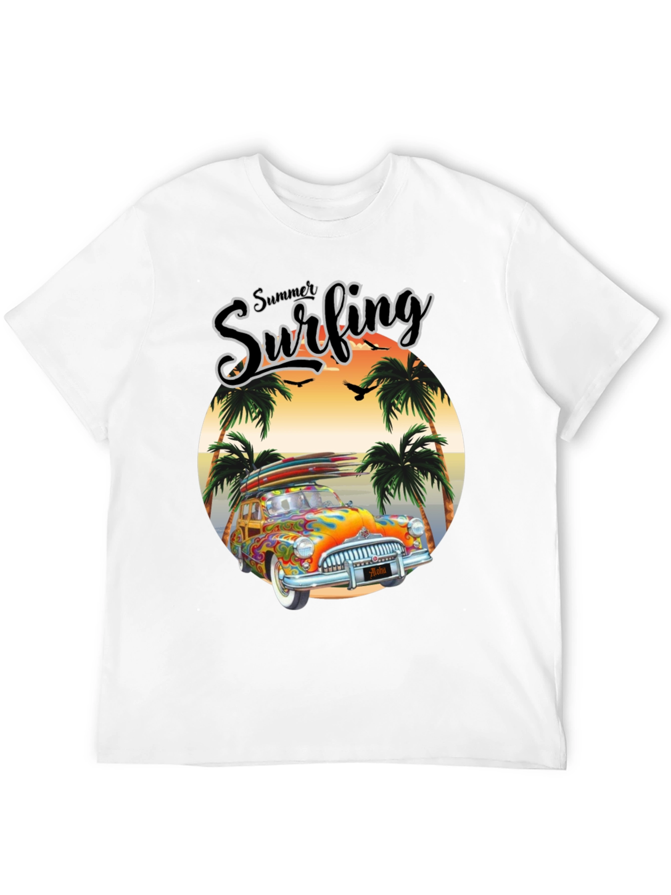 Summer Surfing Graphic Tee - Beach Van T-Shirt