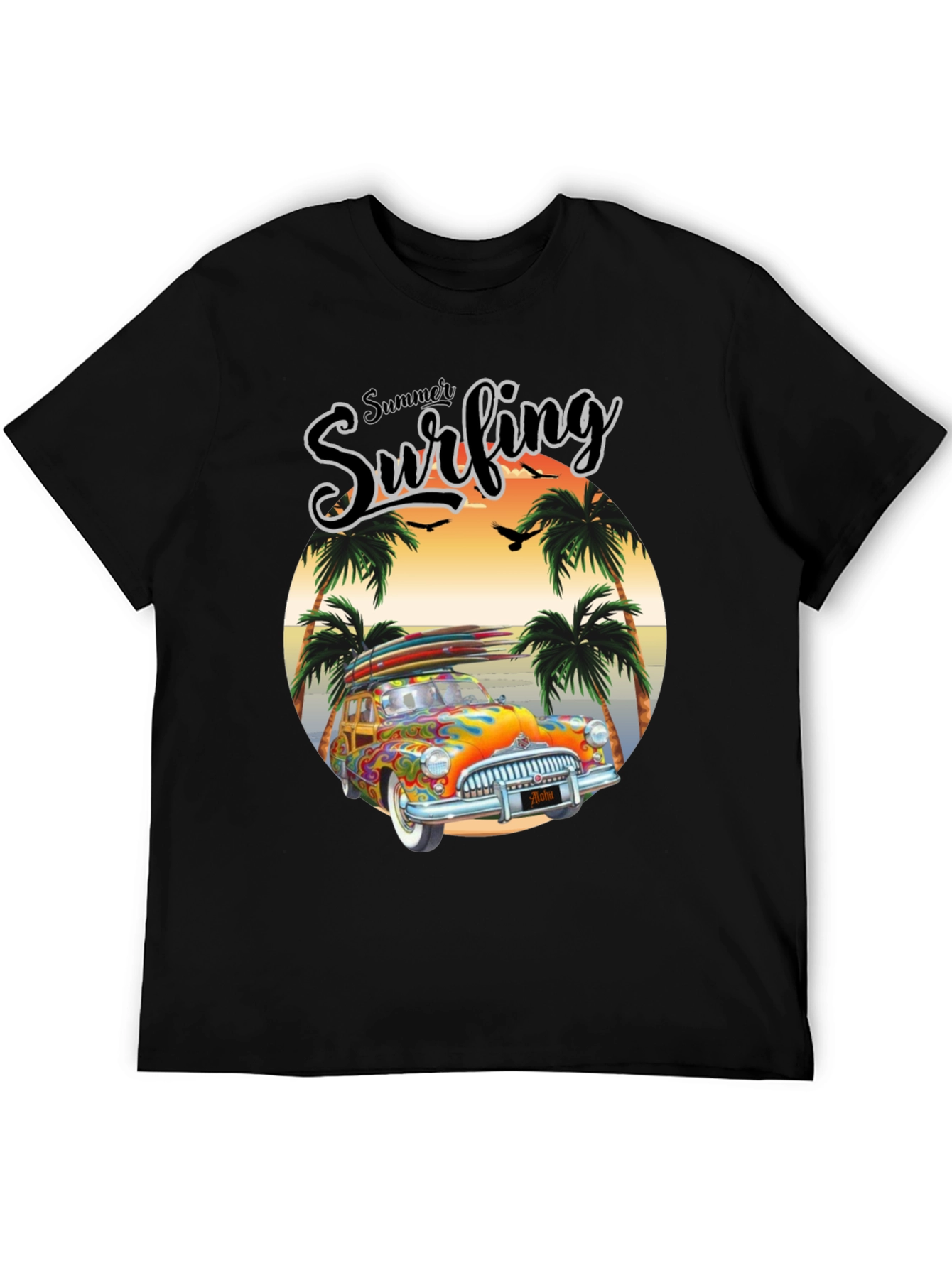 Summer Surfing Graphic Tee - Beach Van T-Shirt
