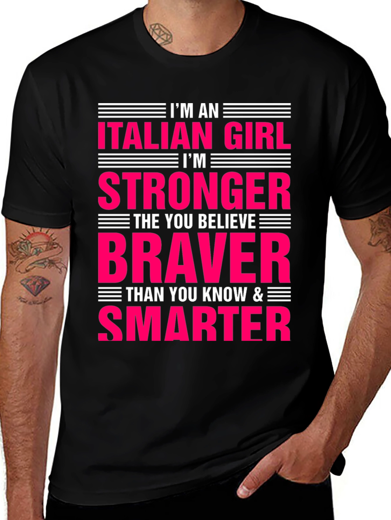 Italian Girl Stronger Braver Smarter T-Shirt