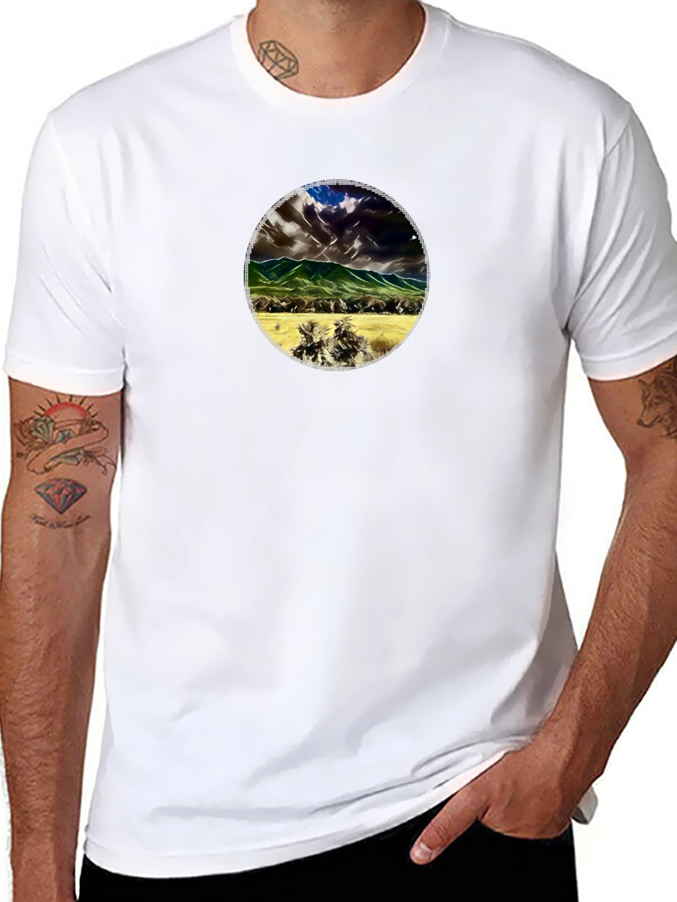 Mountains & Plains Graphic Tee - Mens Black T-Shirt