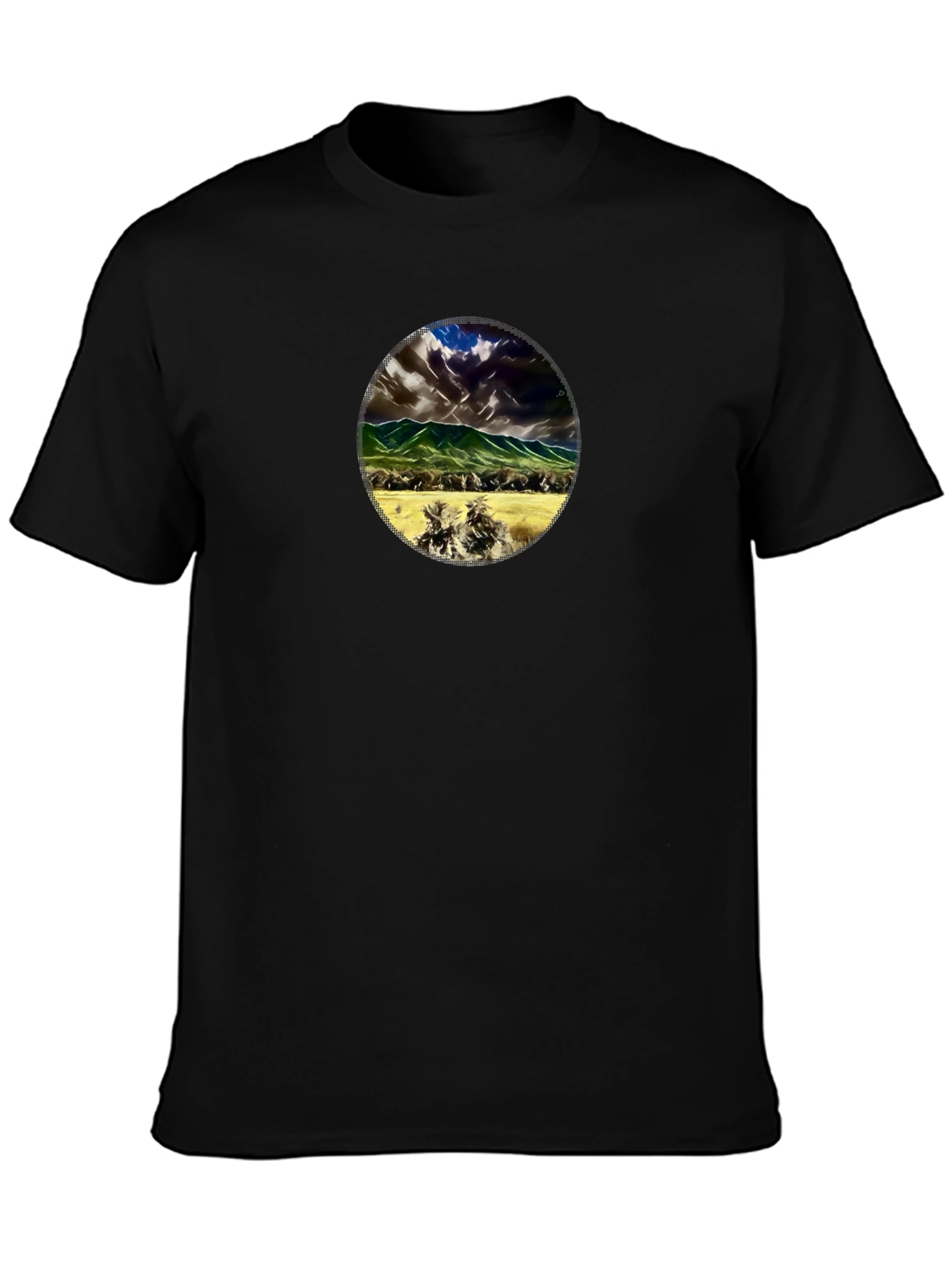 Mountains & Plains Graphic Tee - Mens Black T-Shirt
