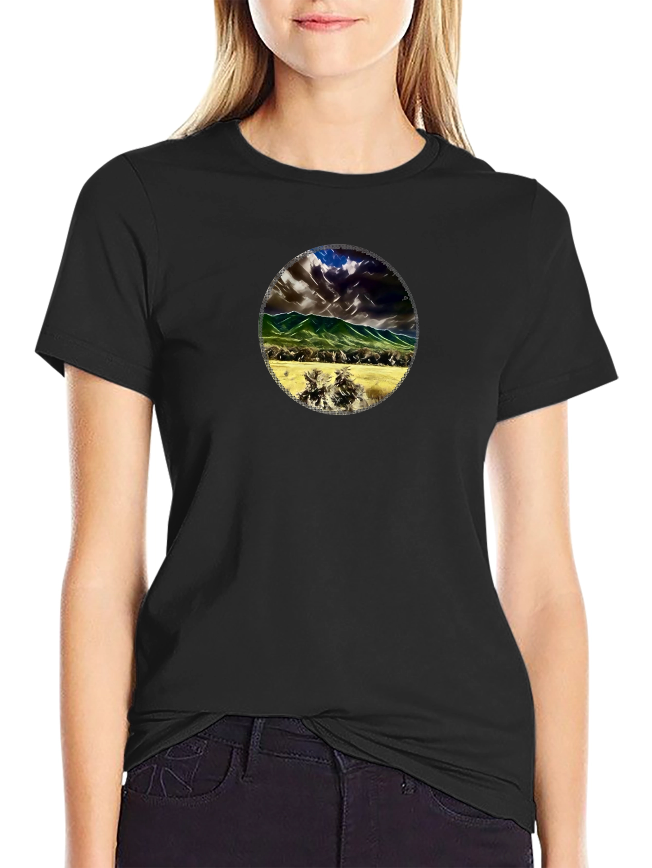 Mountains & Plains Graphic Tee - Mens Black T-Shirt