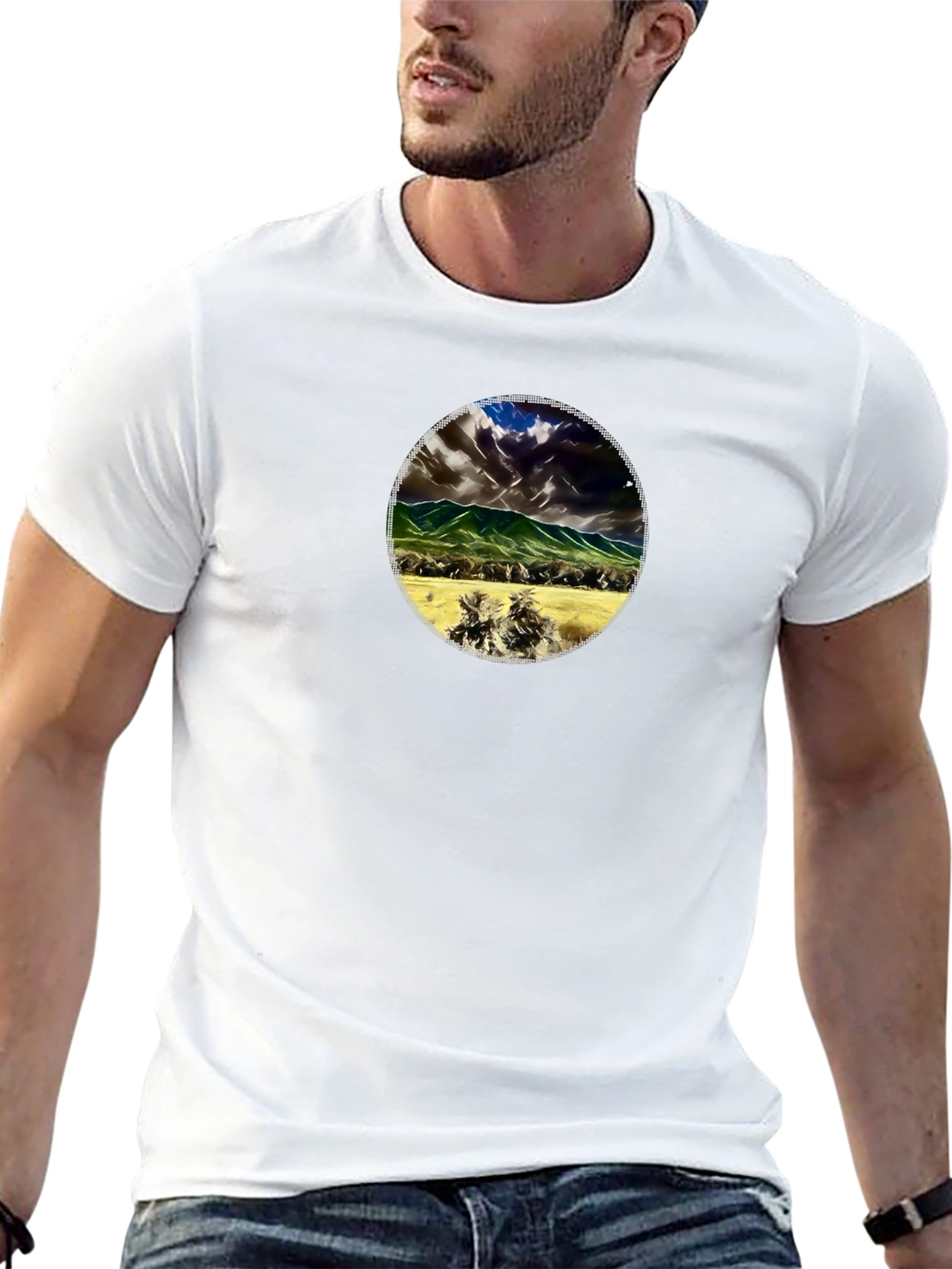 Mountains & Plains Graphic Tee - Mens Black T-Shirt
