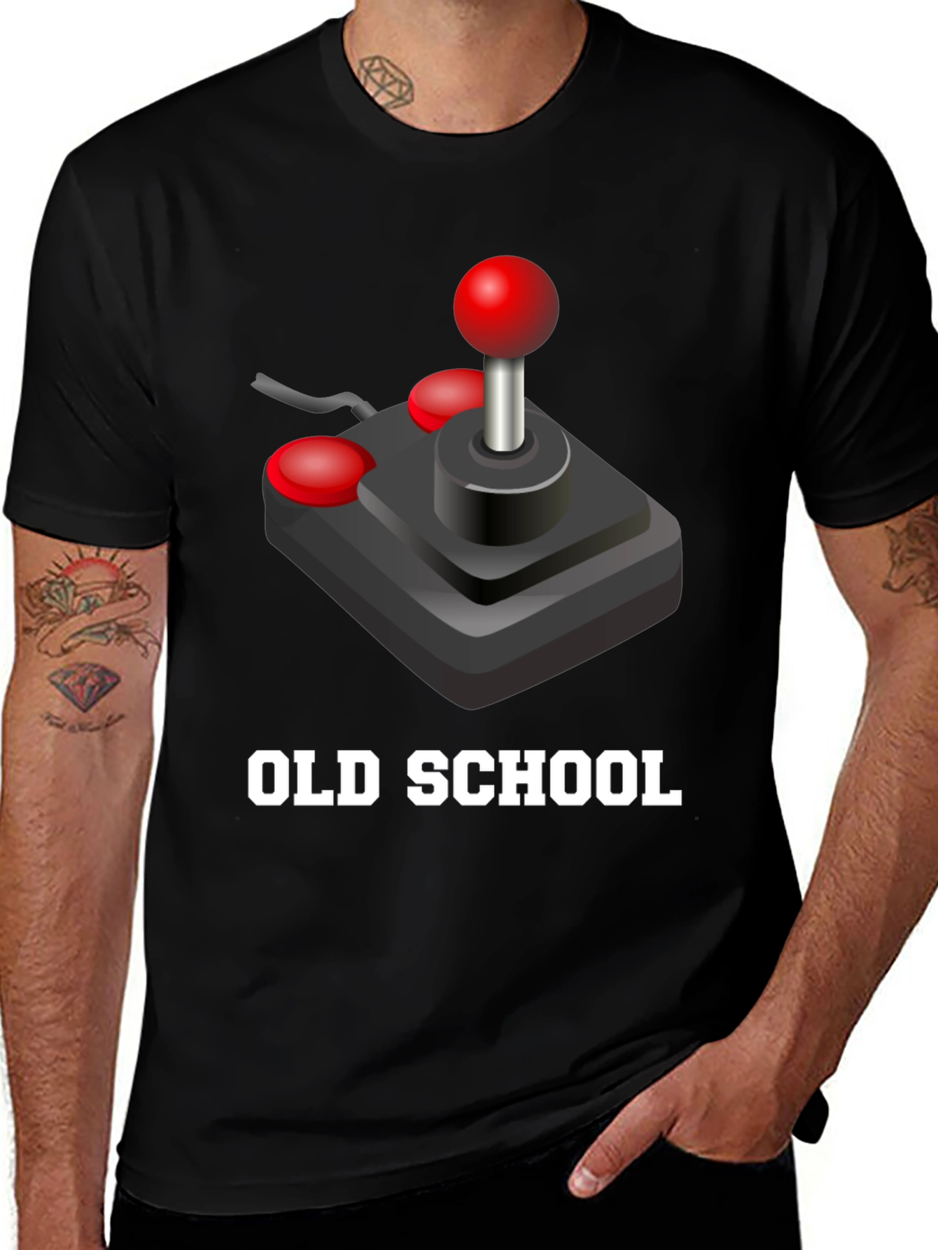 Old School Gamer T-Shirt - Classic Joystick Design