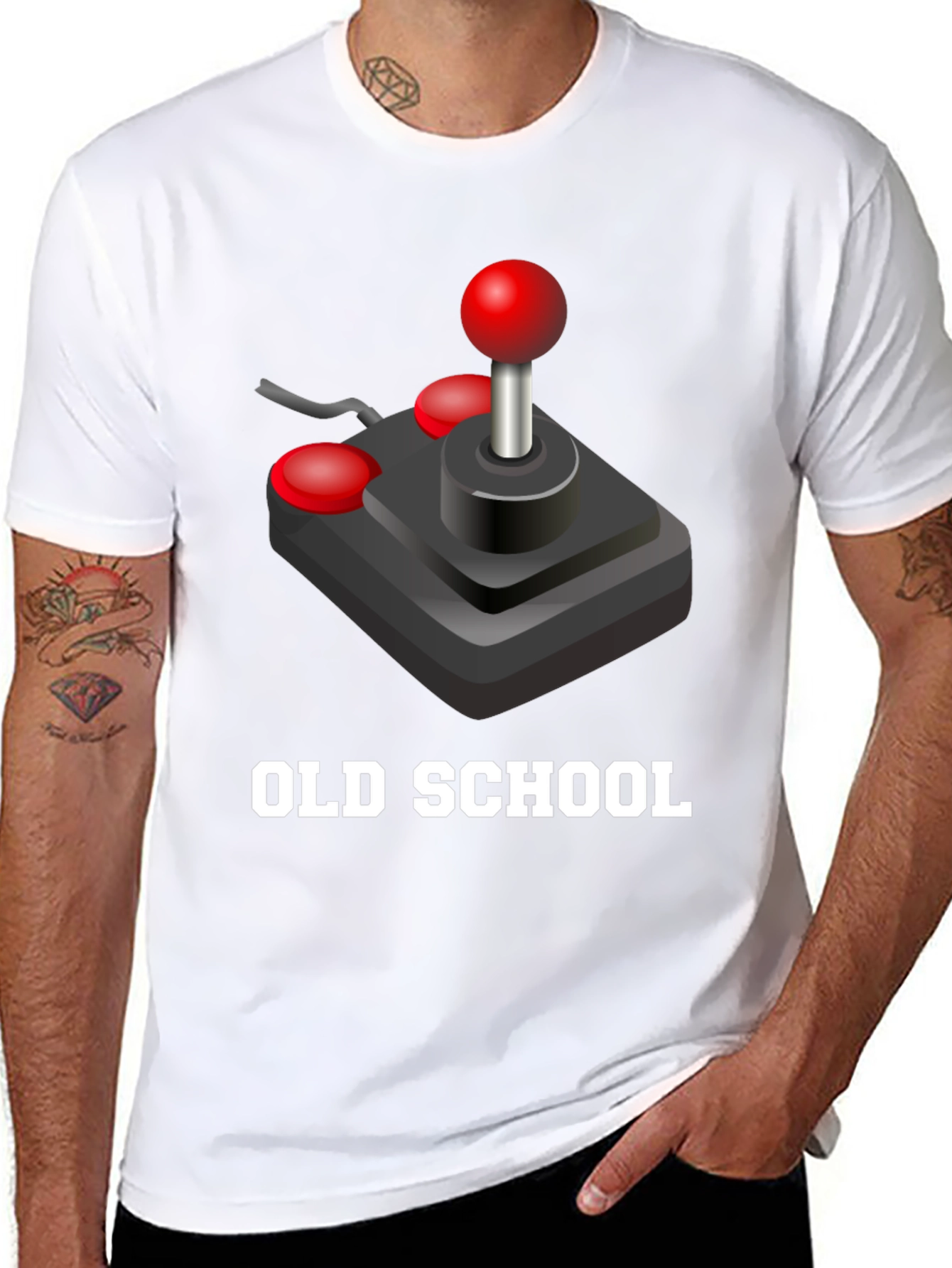 Old School Gamer T-Shirt - Classic Joystick Design