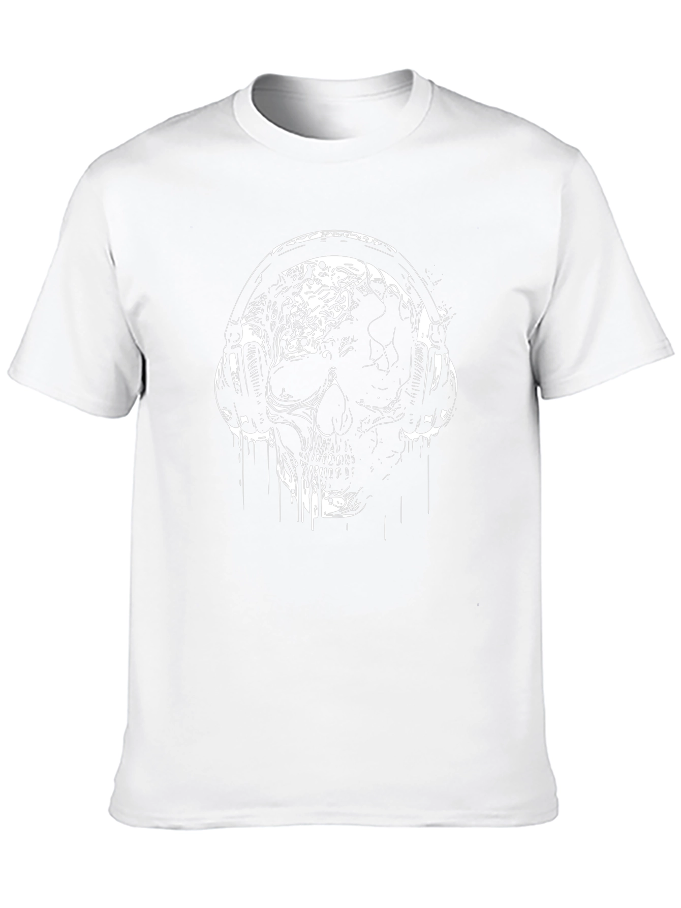 Skull Headphones Graphic T-Shirt - Black