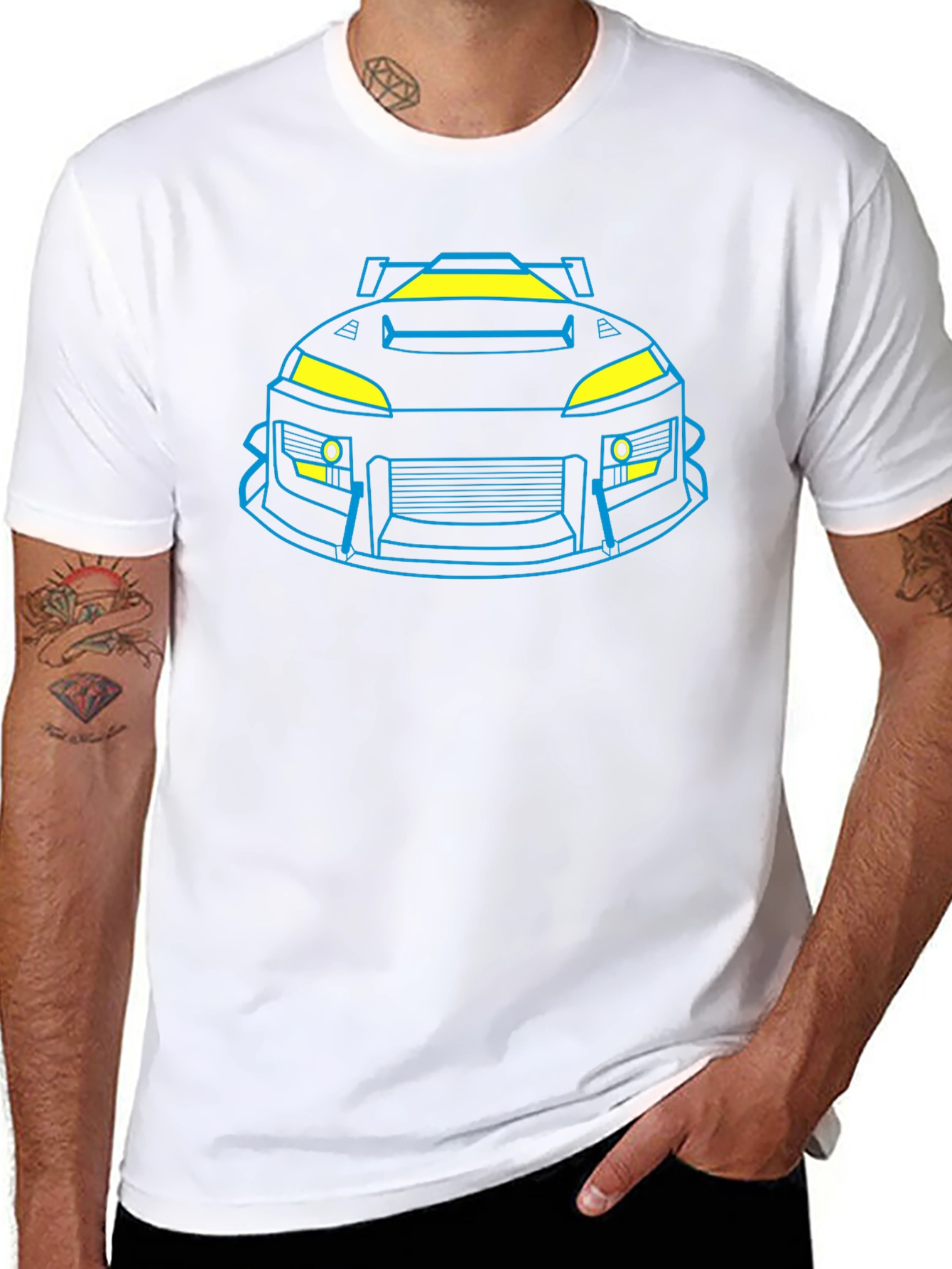 Neon Car Graphic Black T-Shirt