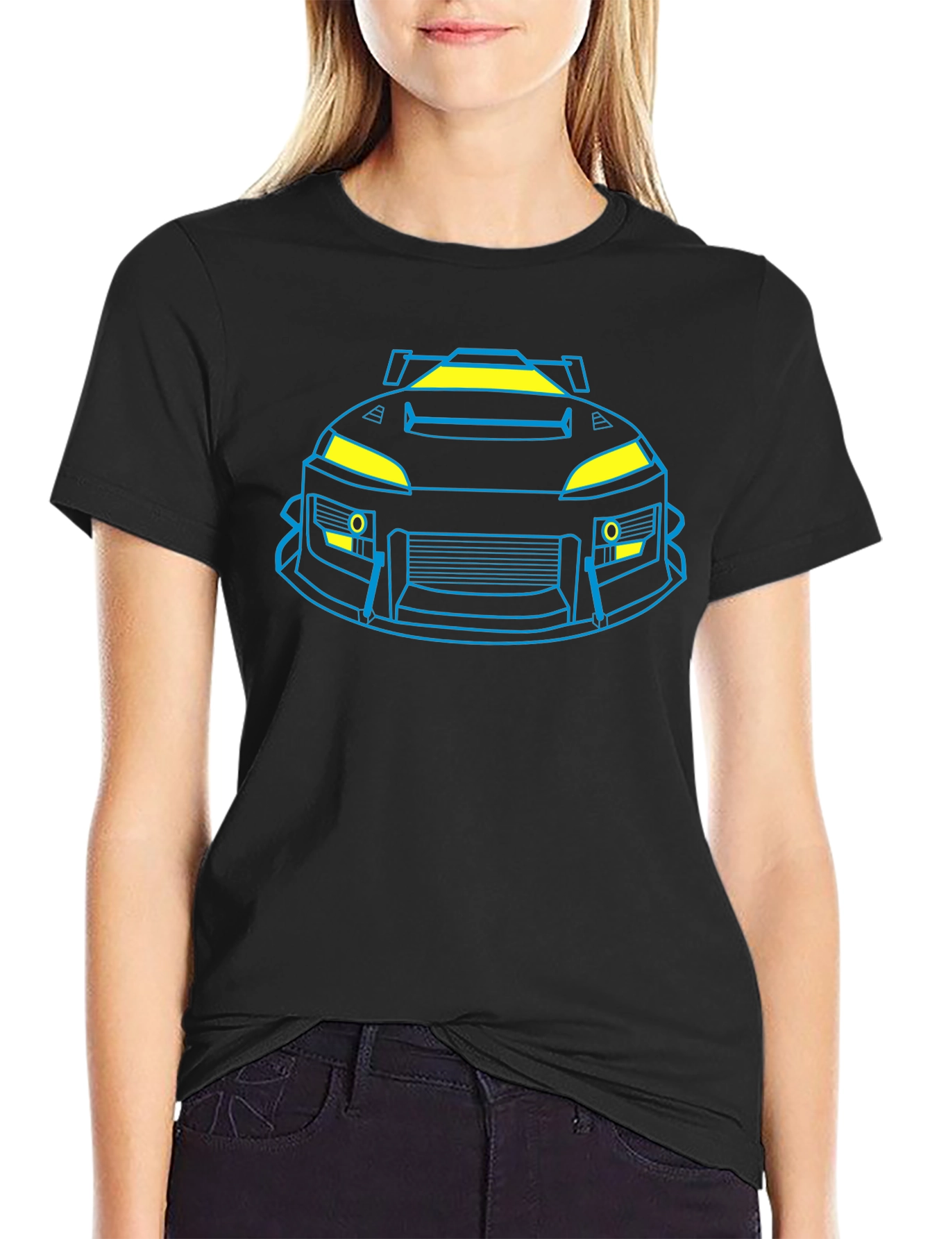 Neon Car Graphic Black T-Shirt