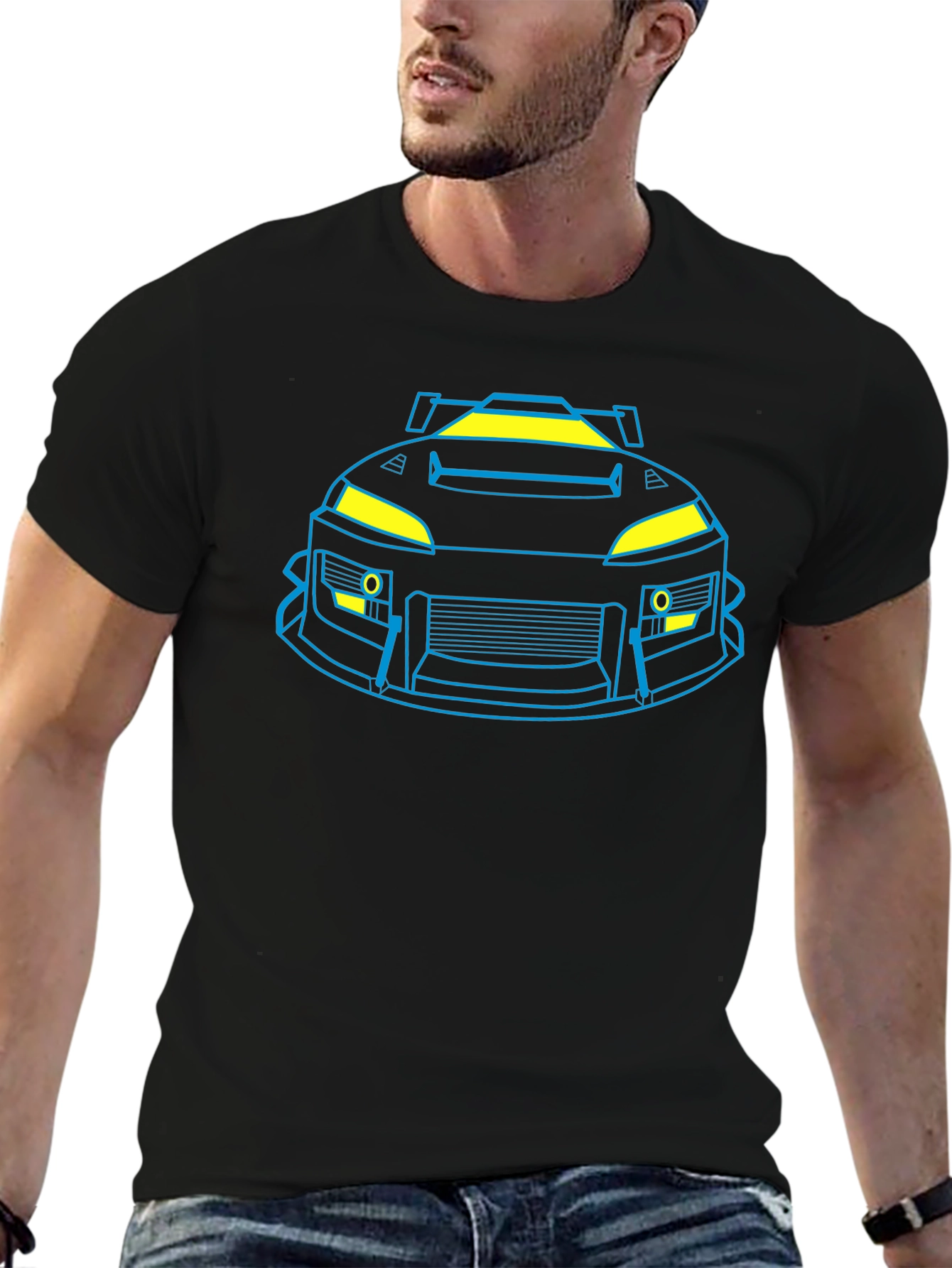 Neon Car Graphic Black T-Shirt