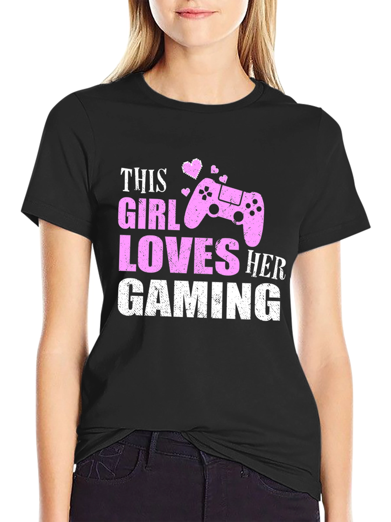 Gaming Girl T-Shirt - Black