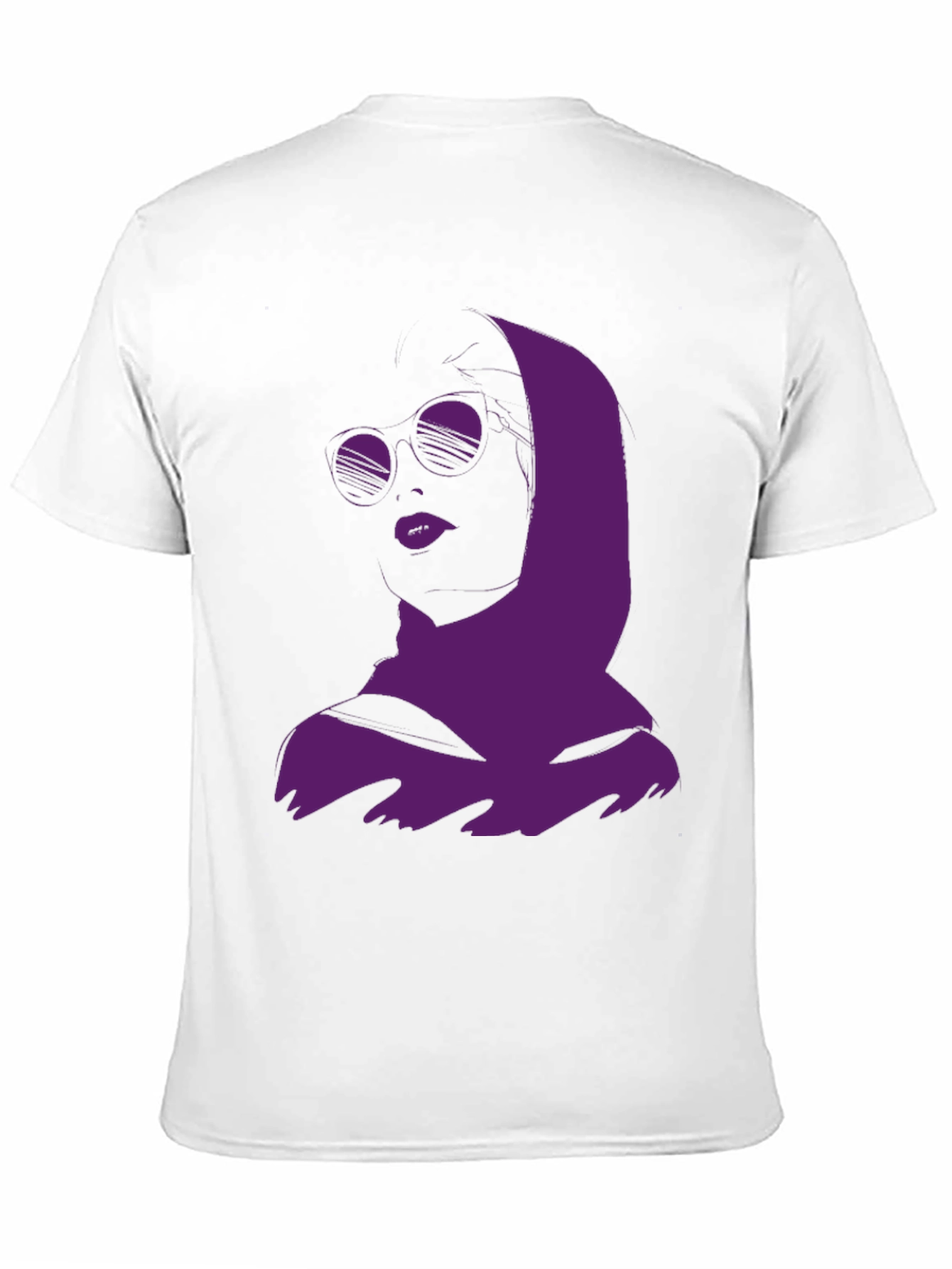 Urban Chic Graphic Tee - Purple Woman Silhouette