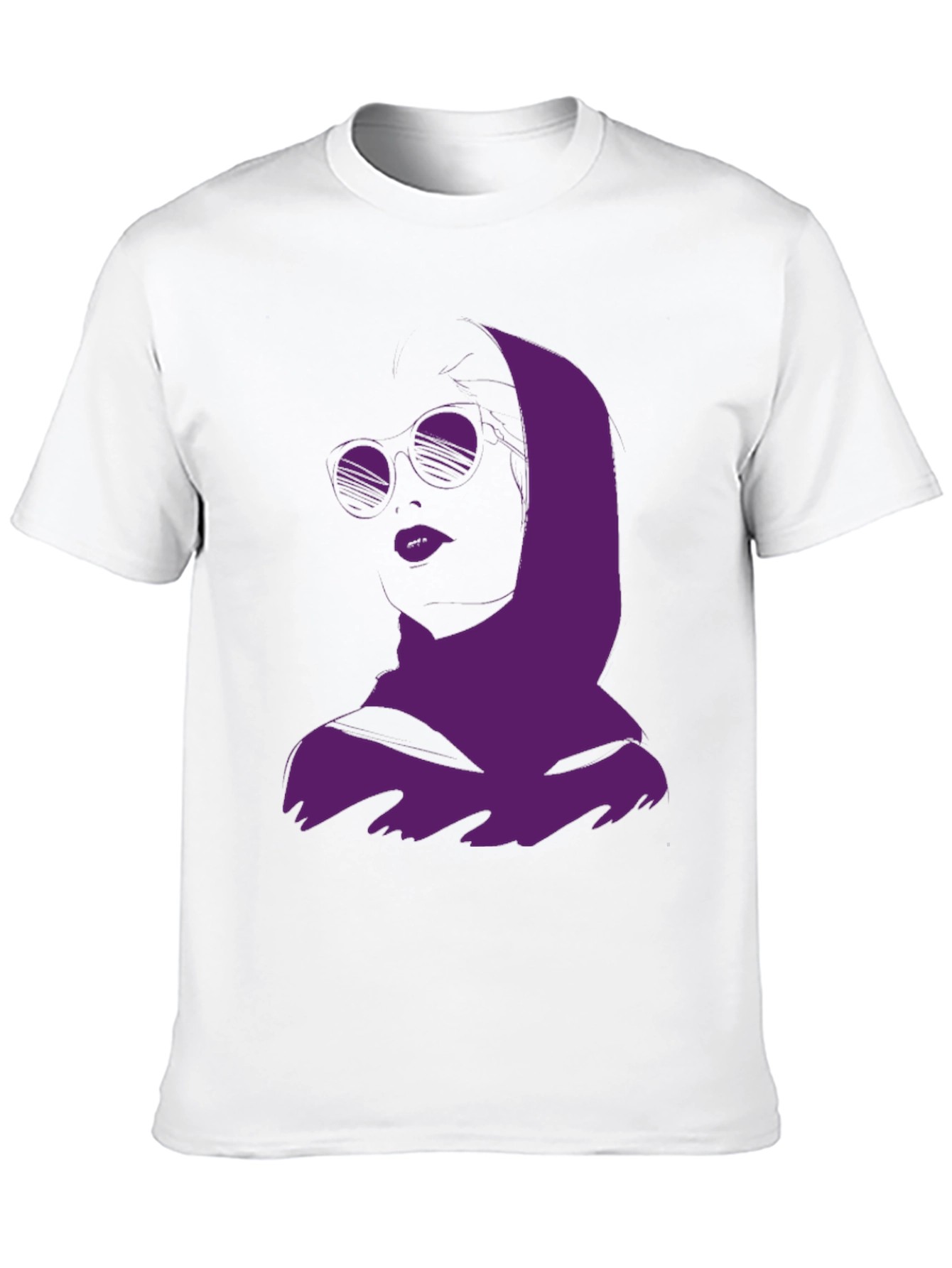 Urban Chic Graphic Tee - Purple Woman Silhouette