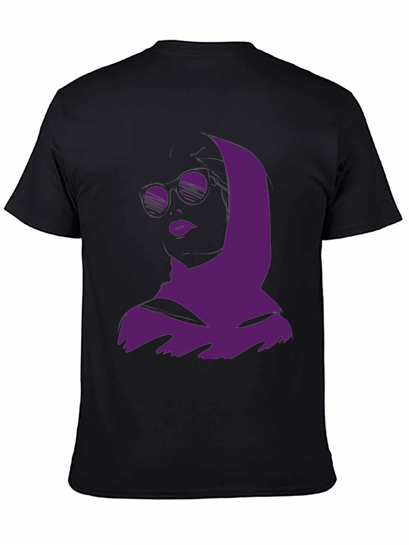 Urban Chic Graphic Tee - Purple Woman Silhouette