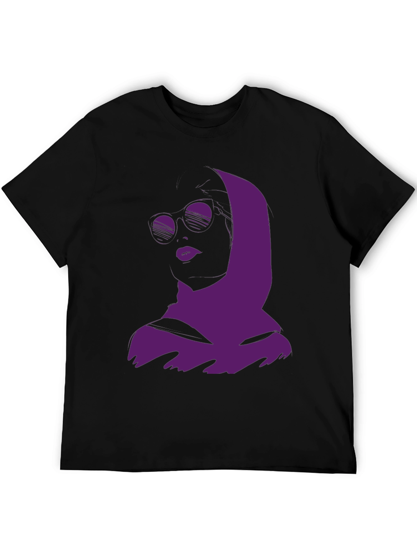 Urban Chic Graphic Tee - Purple Woman Silhouette