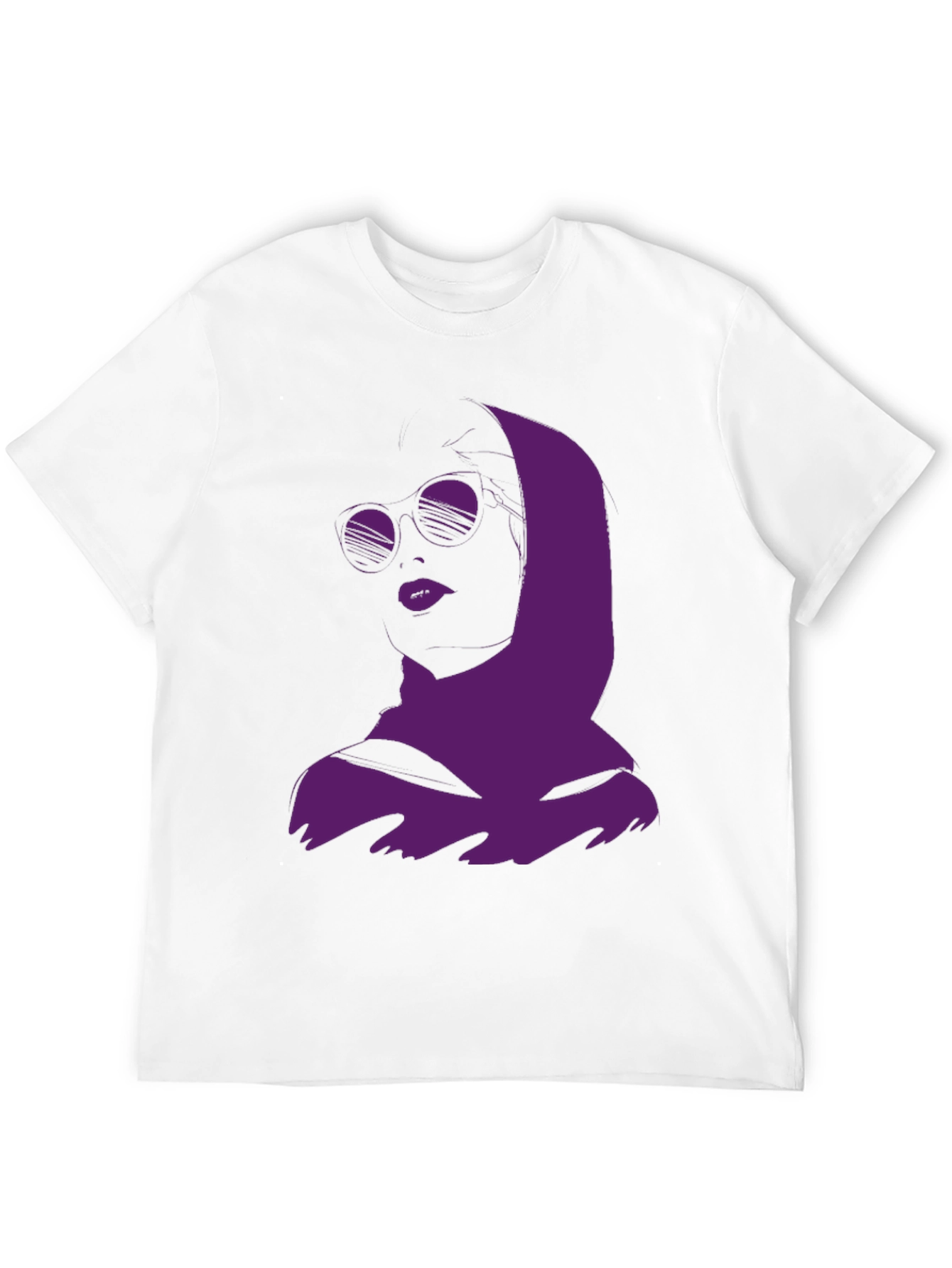 Urban Chic Graphic Tee - Purple Woman Silhouette