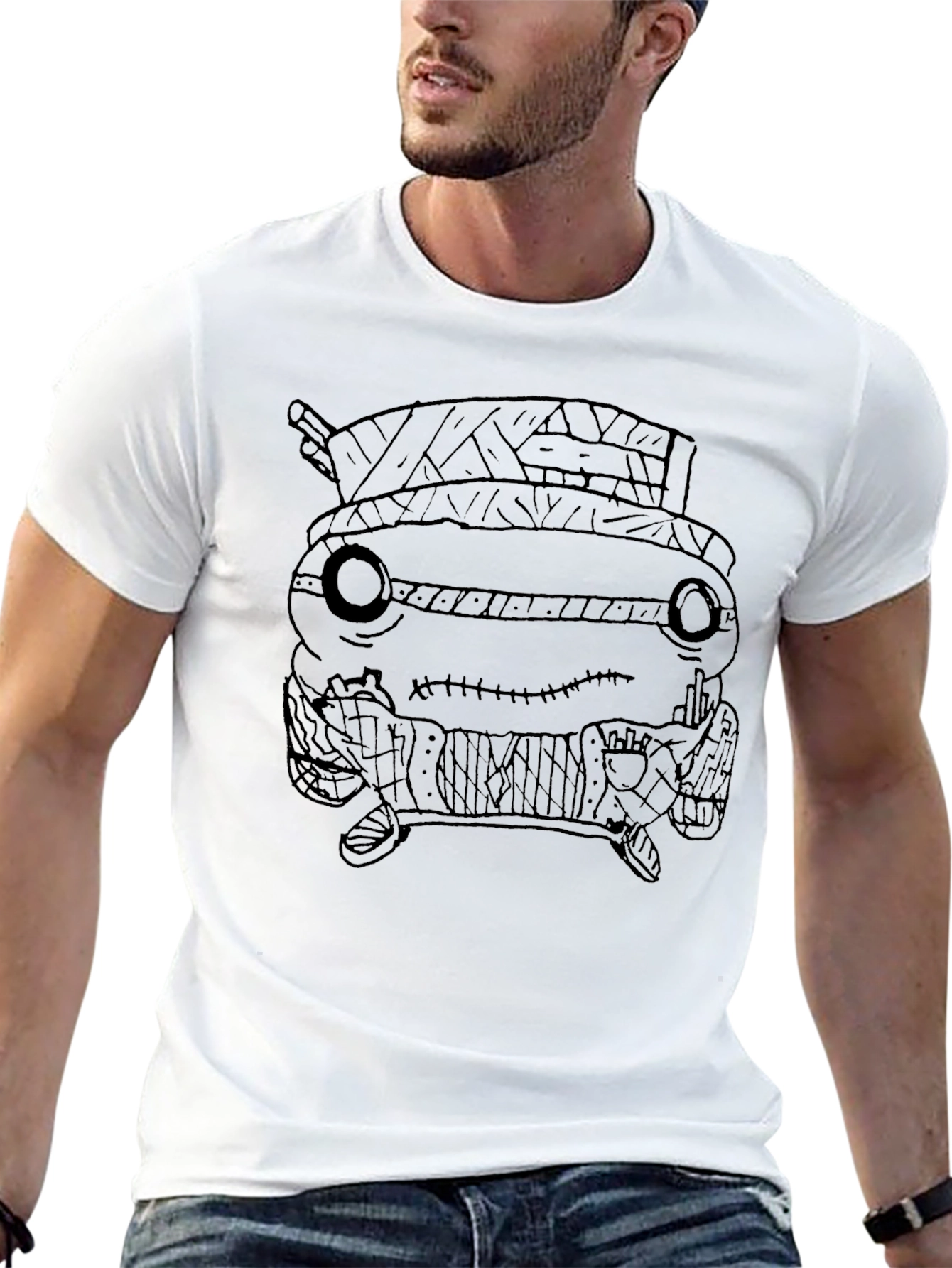 Unique Black T-Shirt with Graphic Print Design