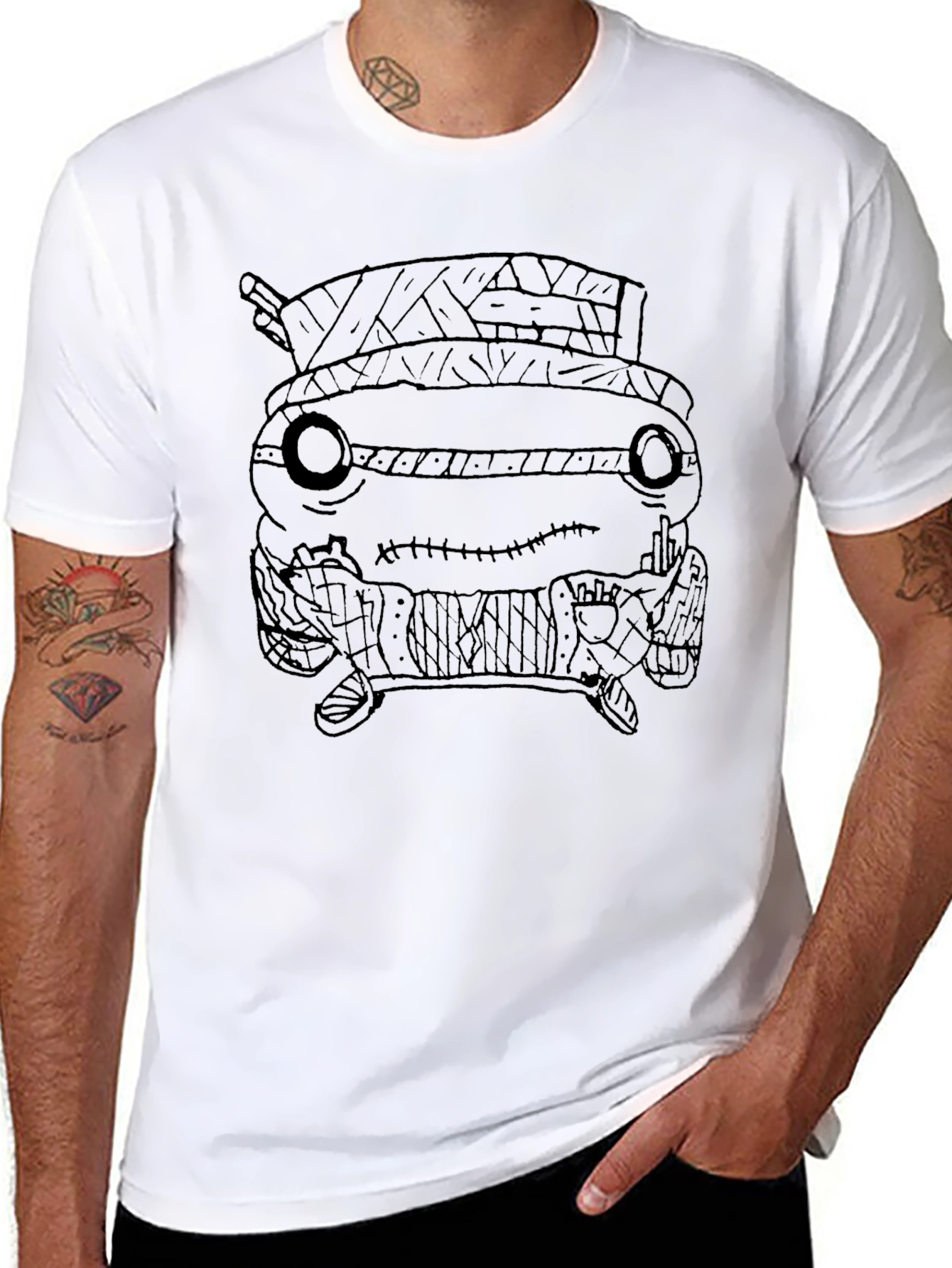 Unique Black T-Shirt with Graphic Print Design