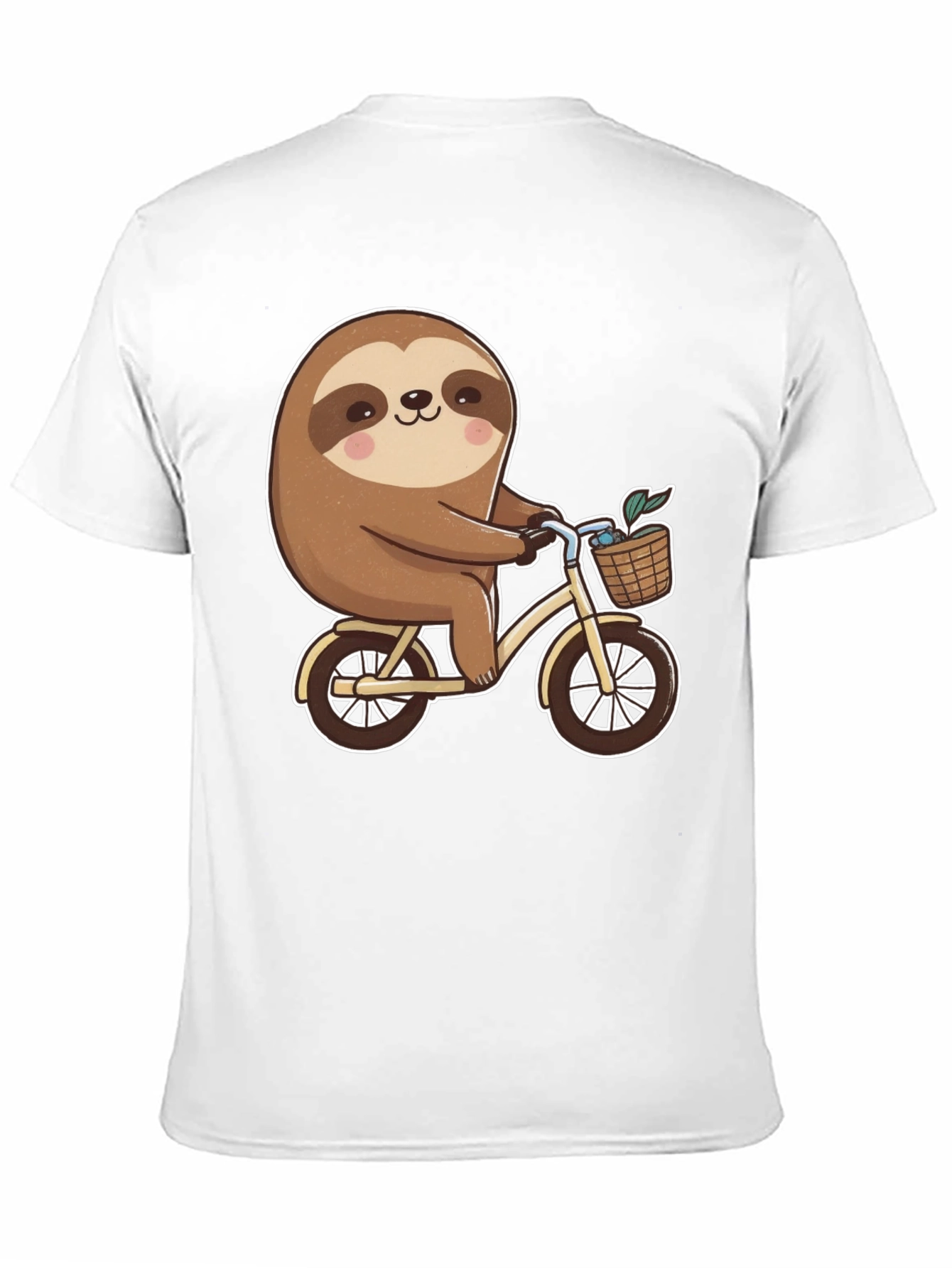 Sloth Riding Bicycle Graphic T-Shirt Black Tee