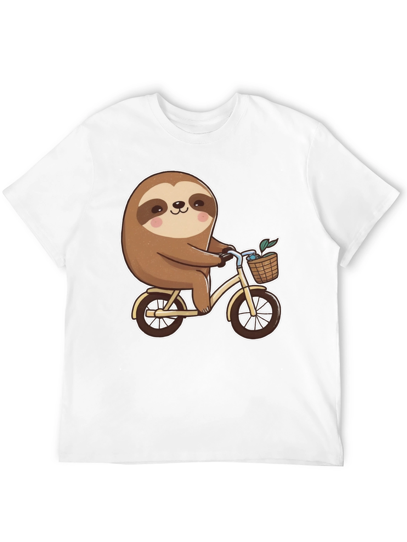 Sloth Riding Bicycle Graphic T-Shirt Black Tee