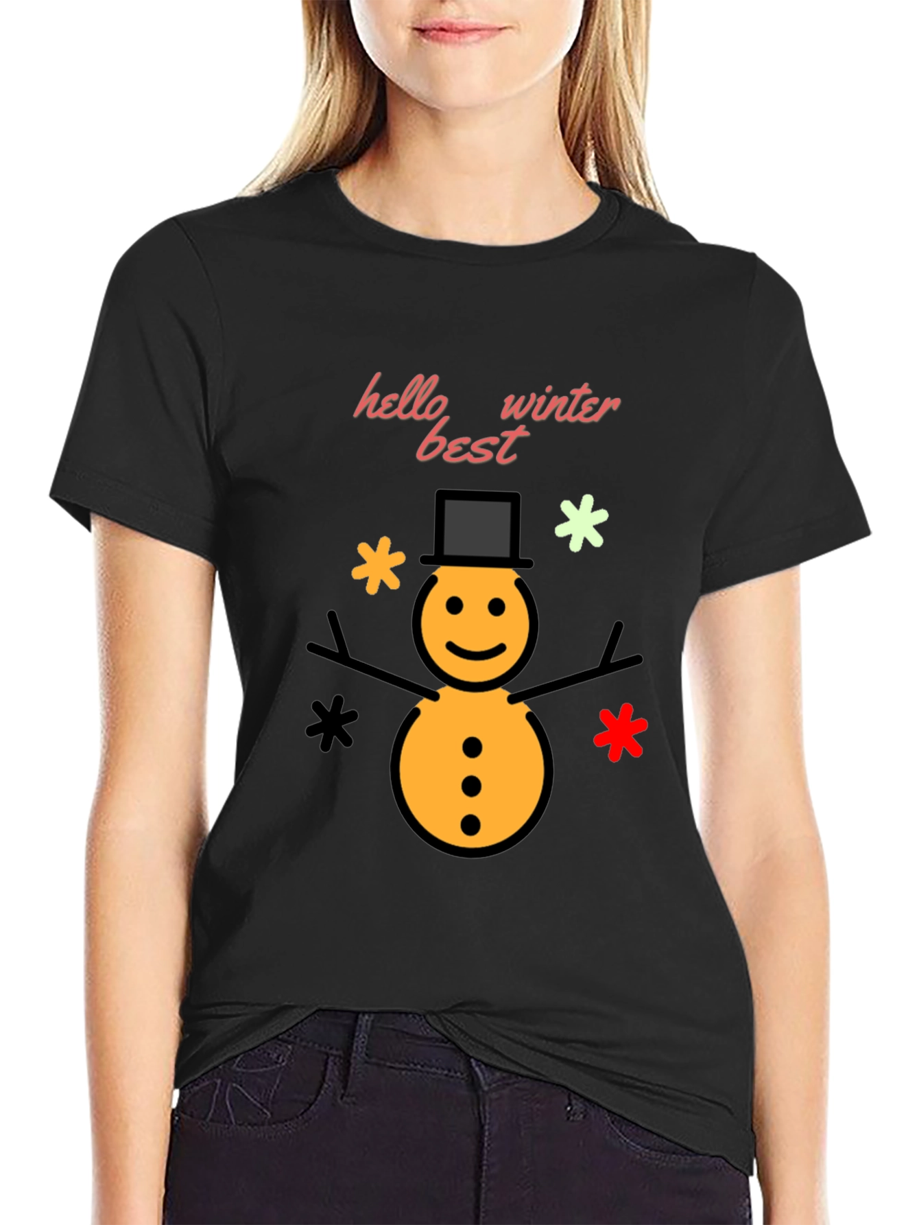 Winter Snowman Graphic T-Shirt