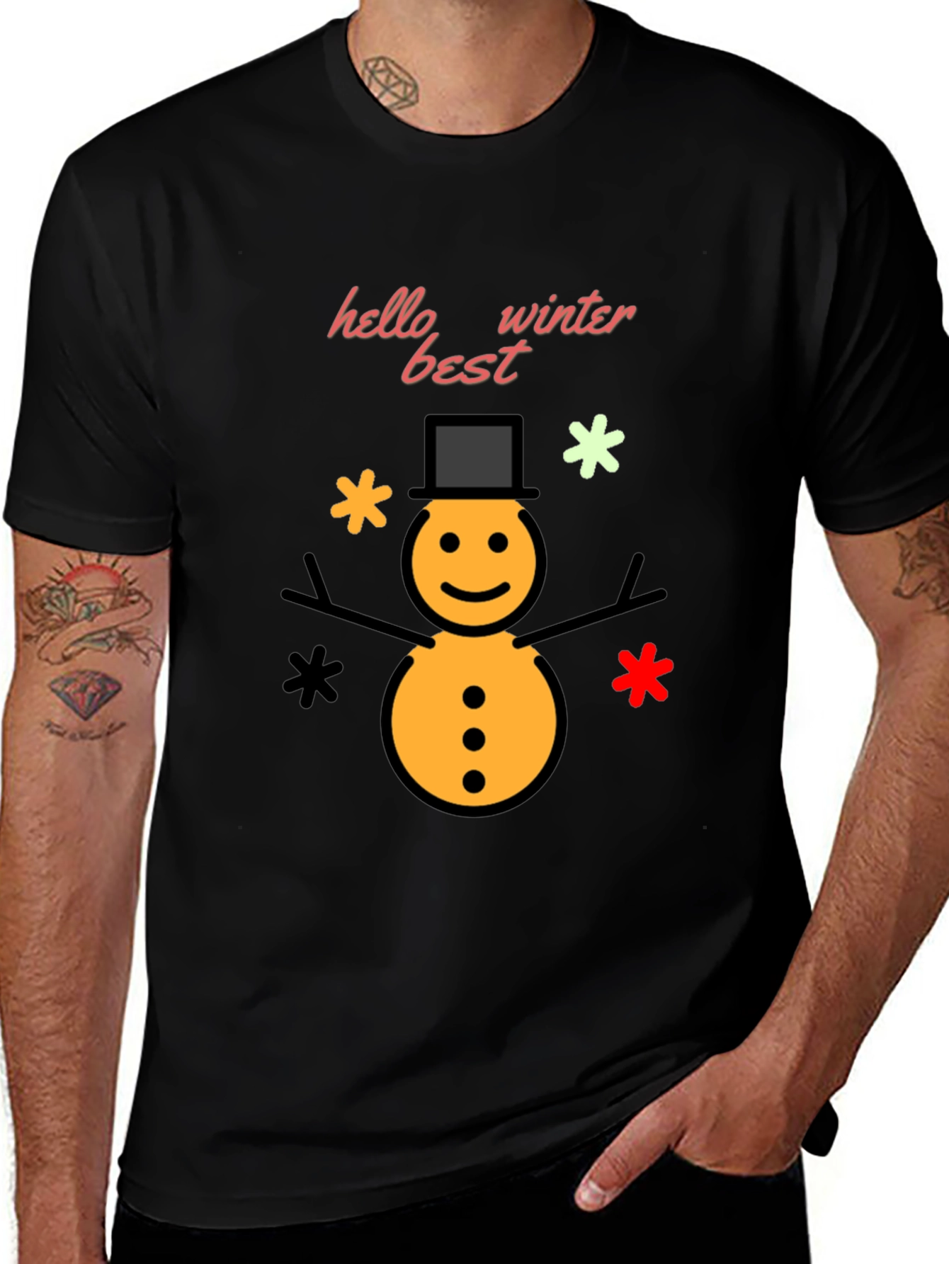 Winter Snowman Graphic T-Shirt