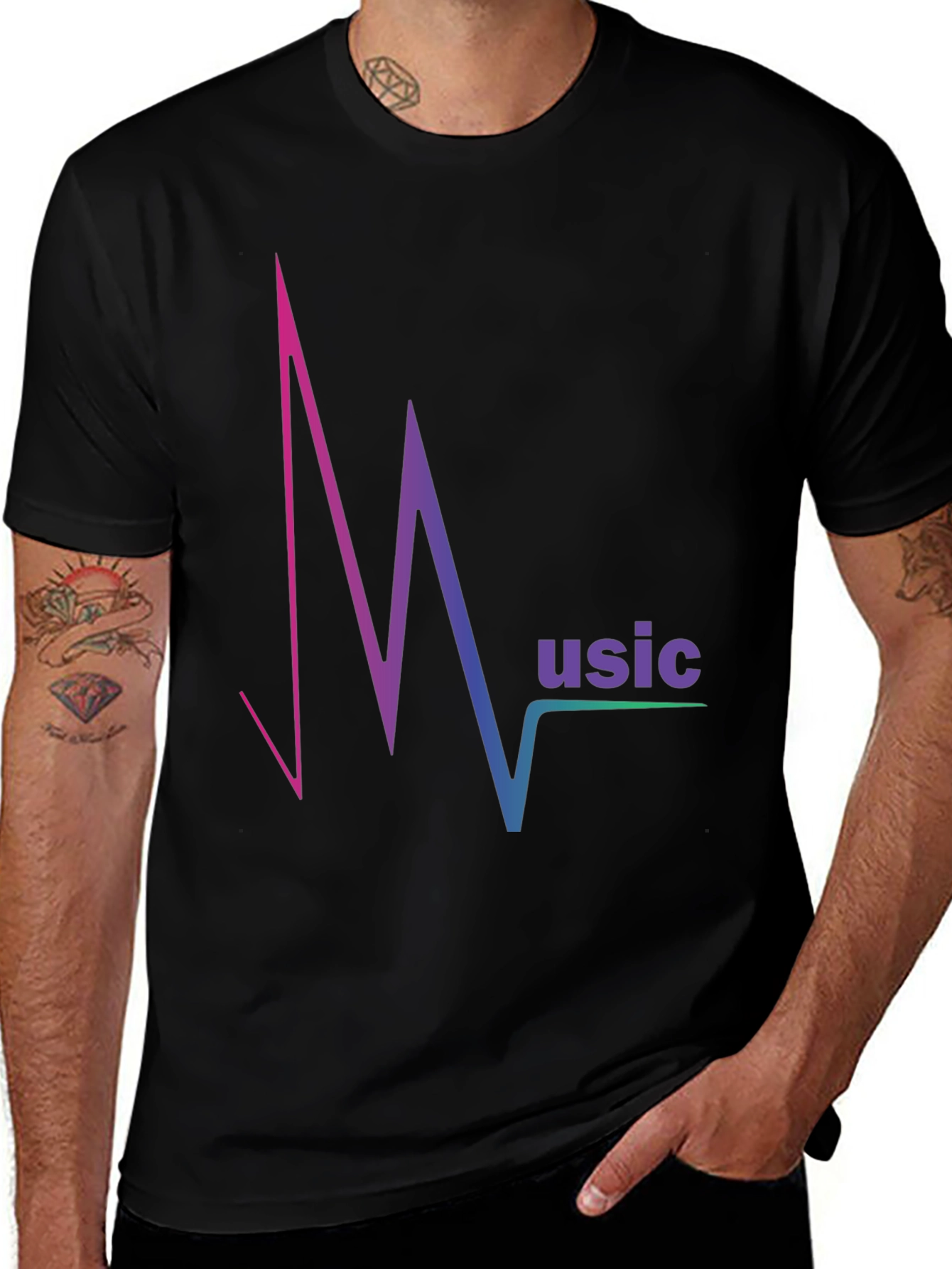 Music Pulse T-Shirt - Gradient Design Comfortable Fit