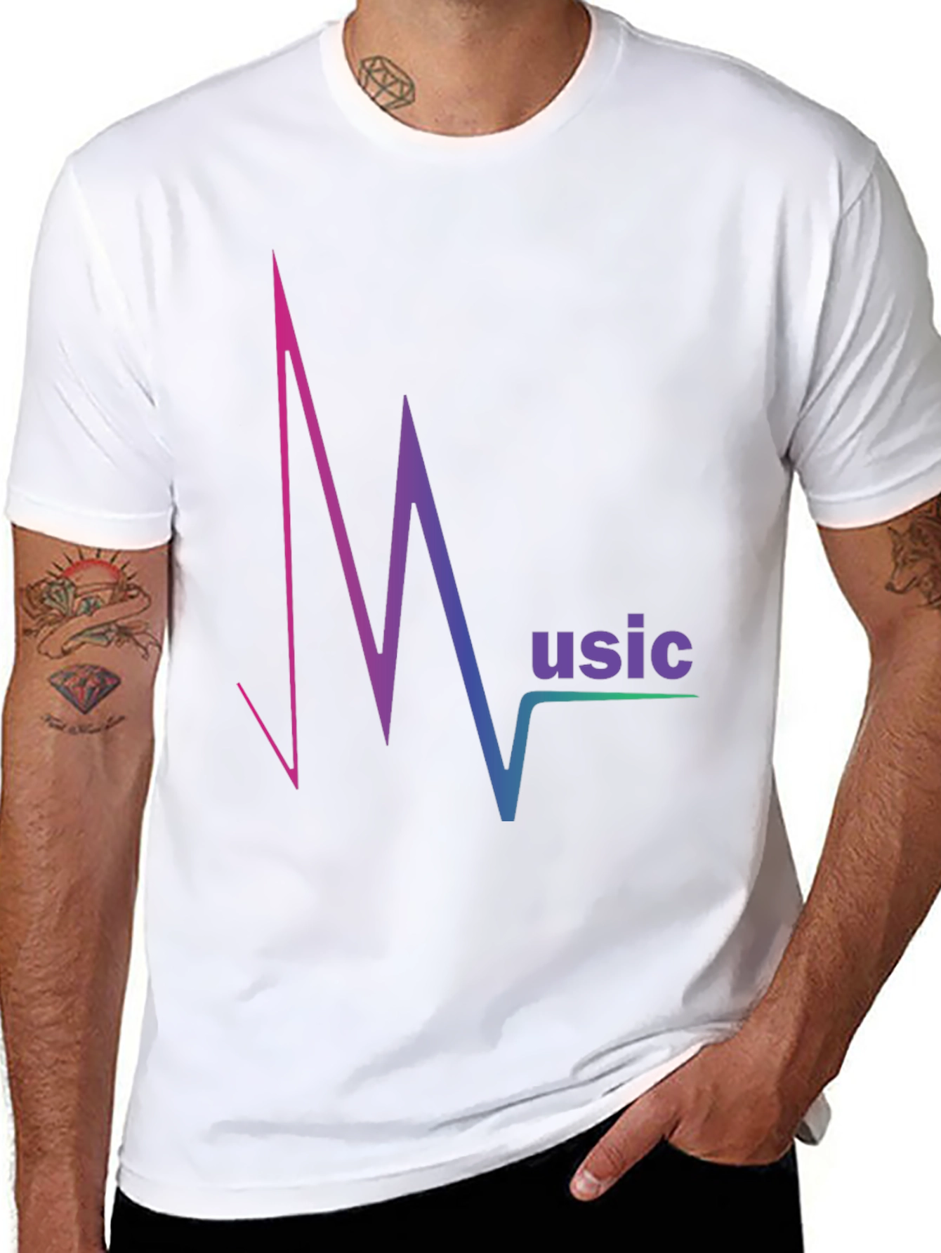 Music Pulse T-Shirt - Gradient Design Comfortable Fit
