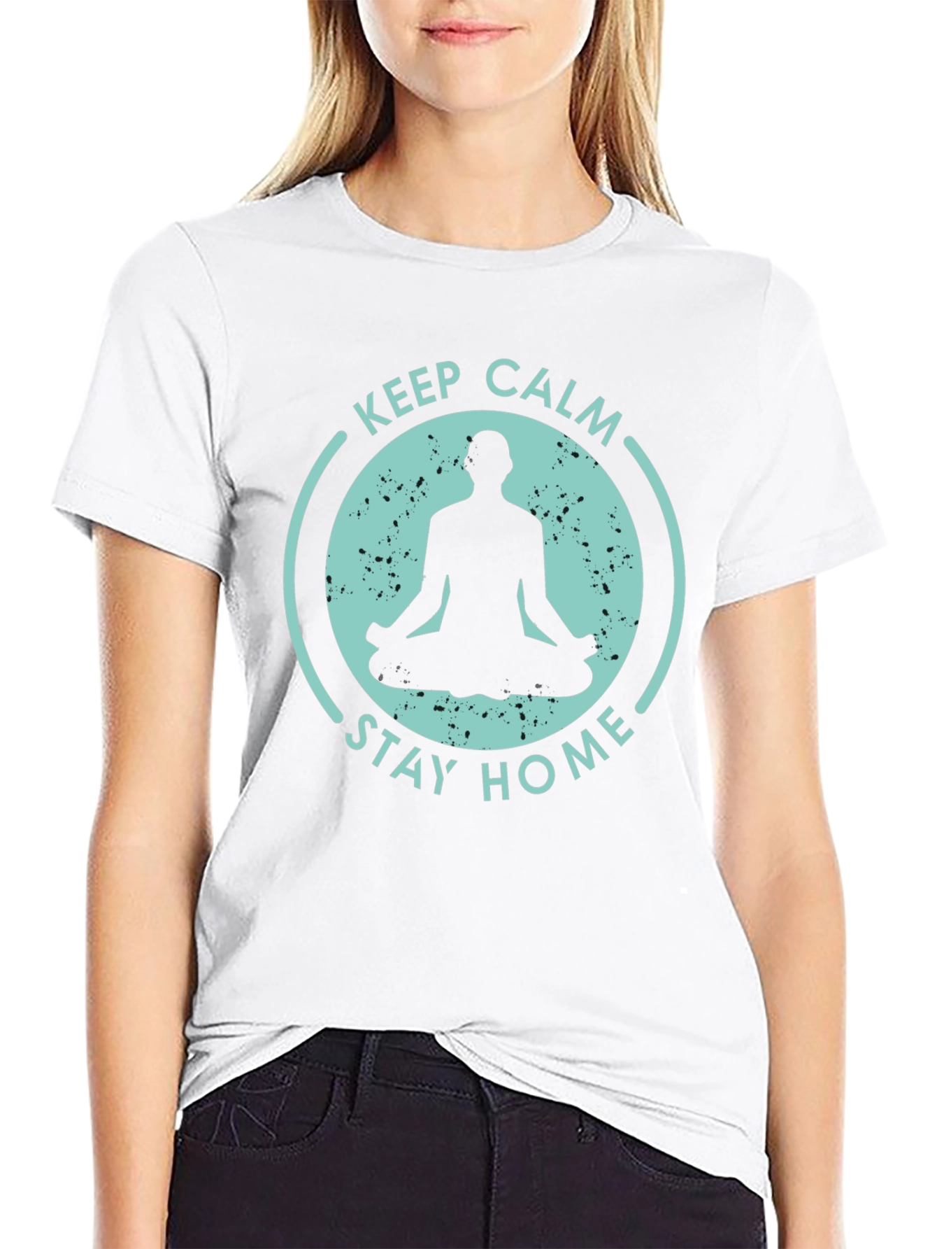 Keep Calm Stay Home T-Shirt - Yoga Meditation Tee