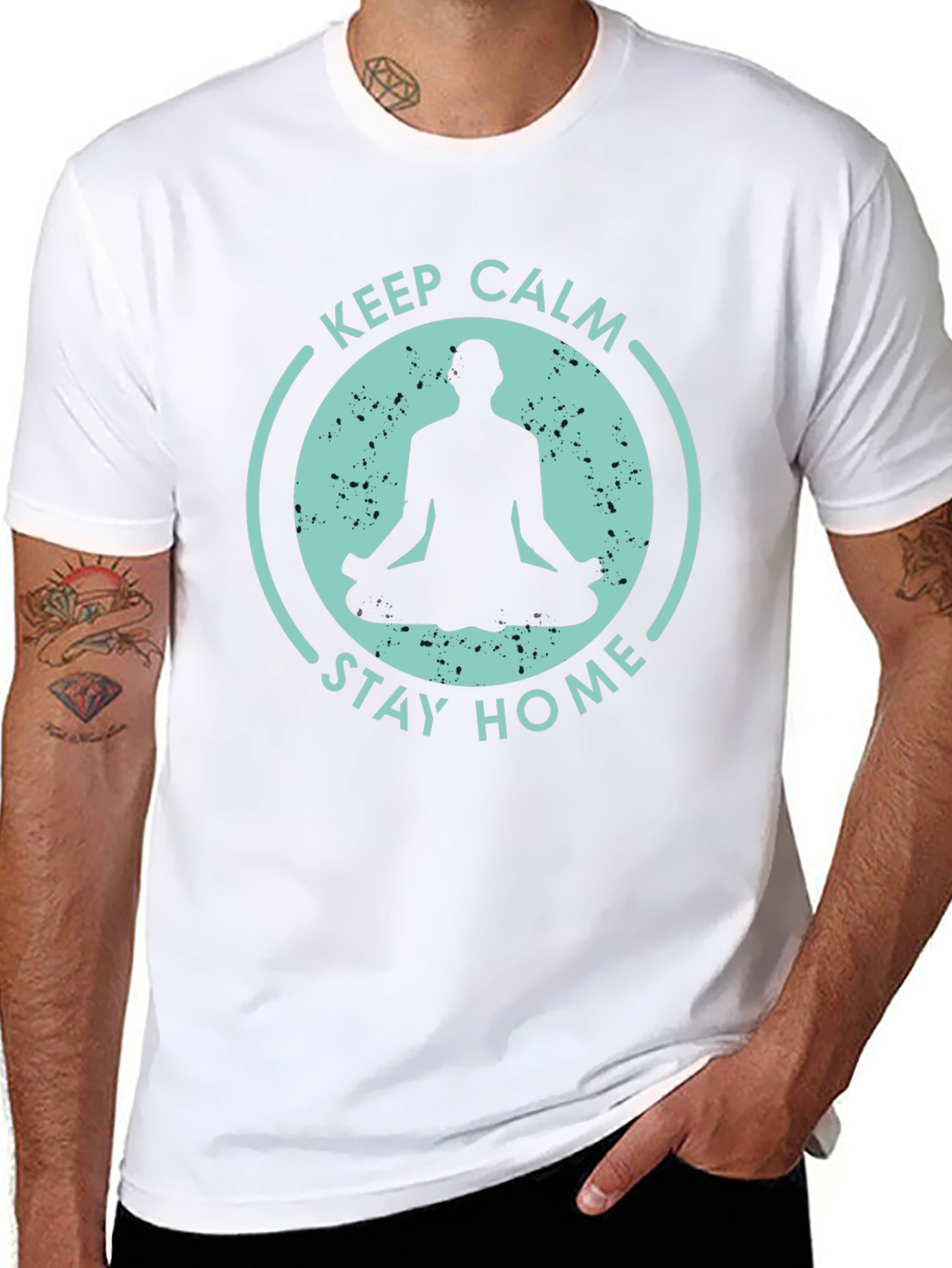 Keep Calm Stay Home T-Shirt - Yoga Meditation Tee