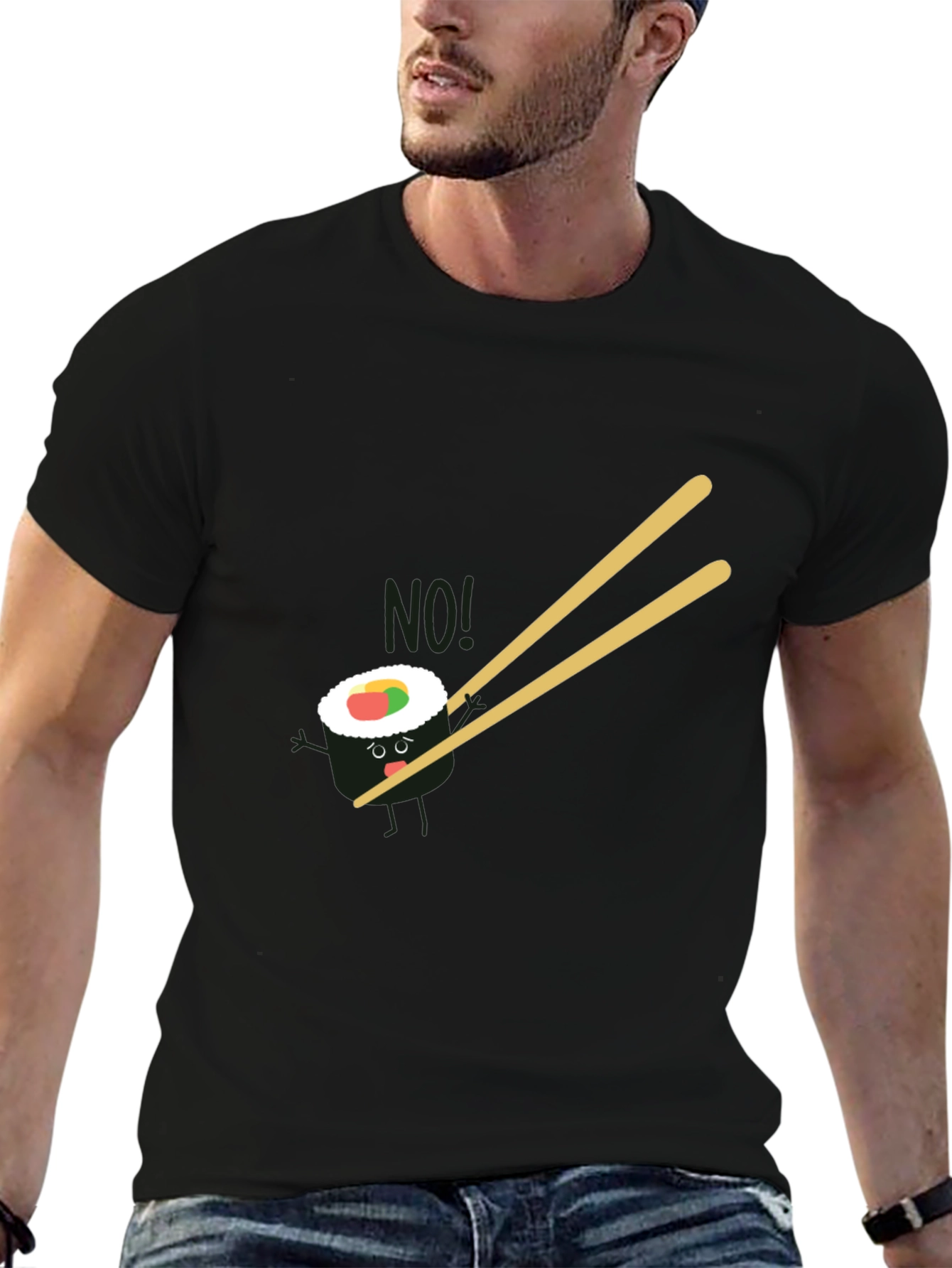 Sushi No! Graphic Black T-Shirt