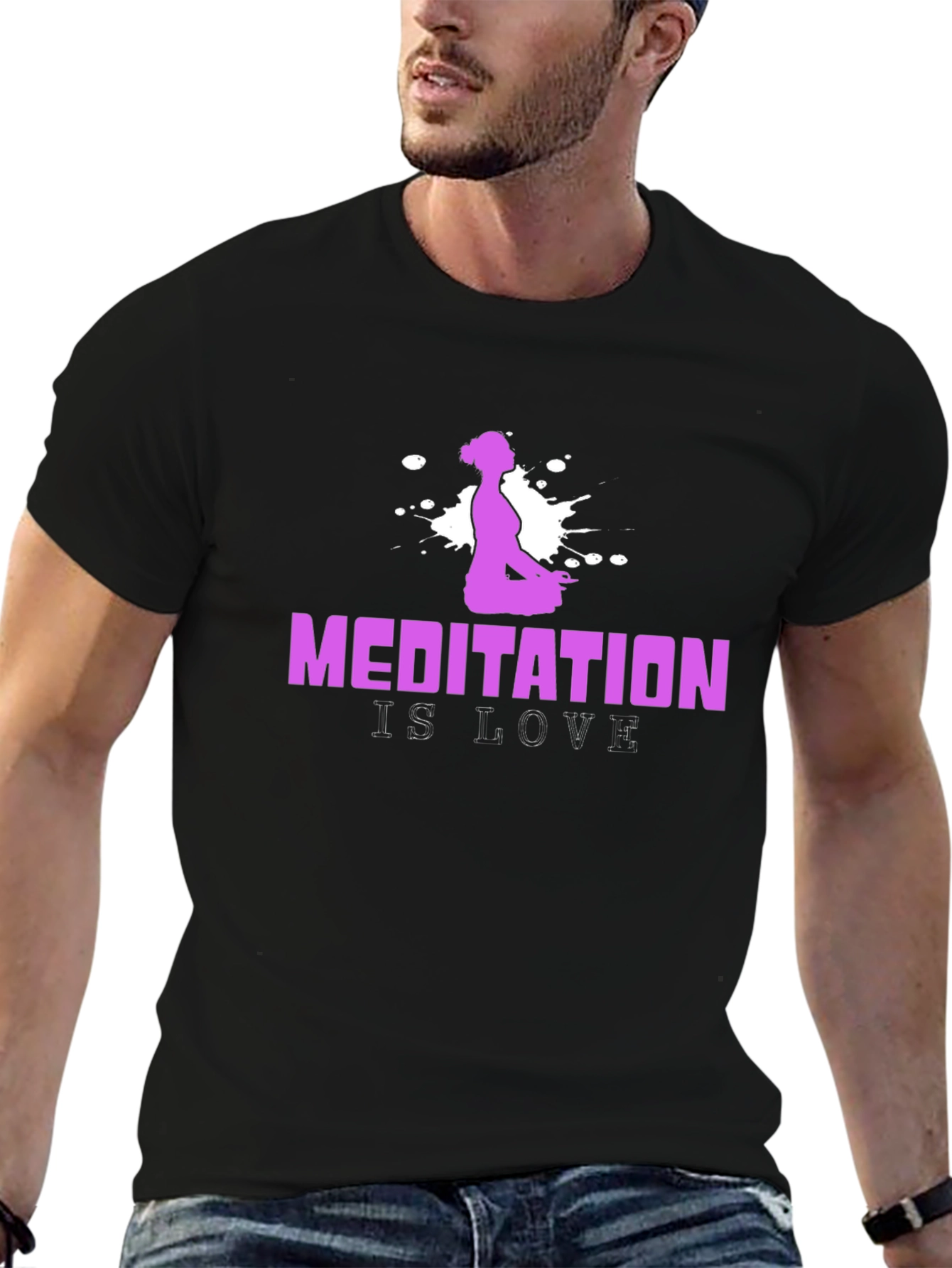 Meditation is Love Tee - Black Yoga T-Shirt