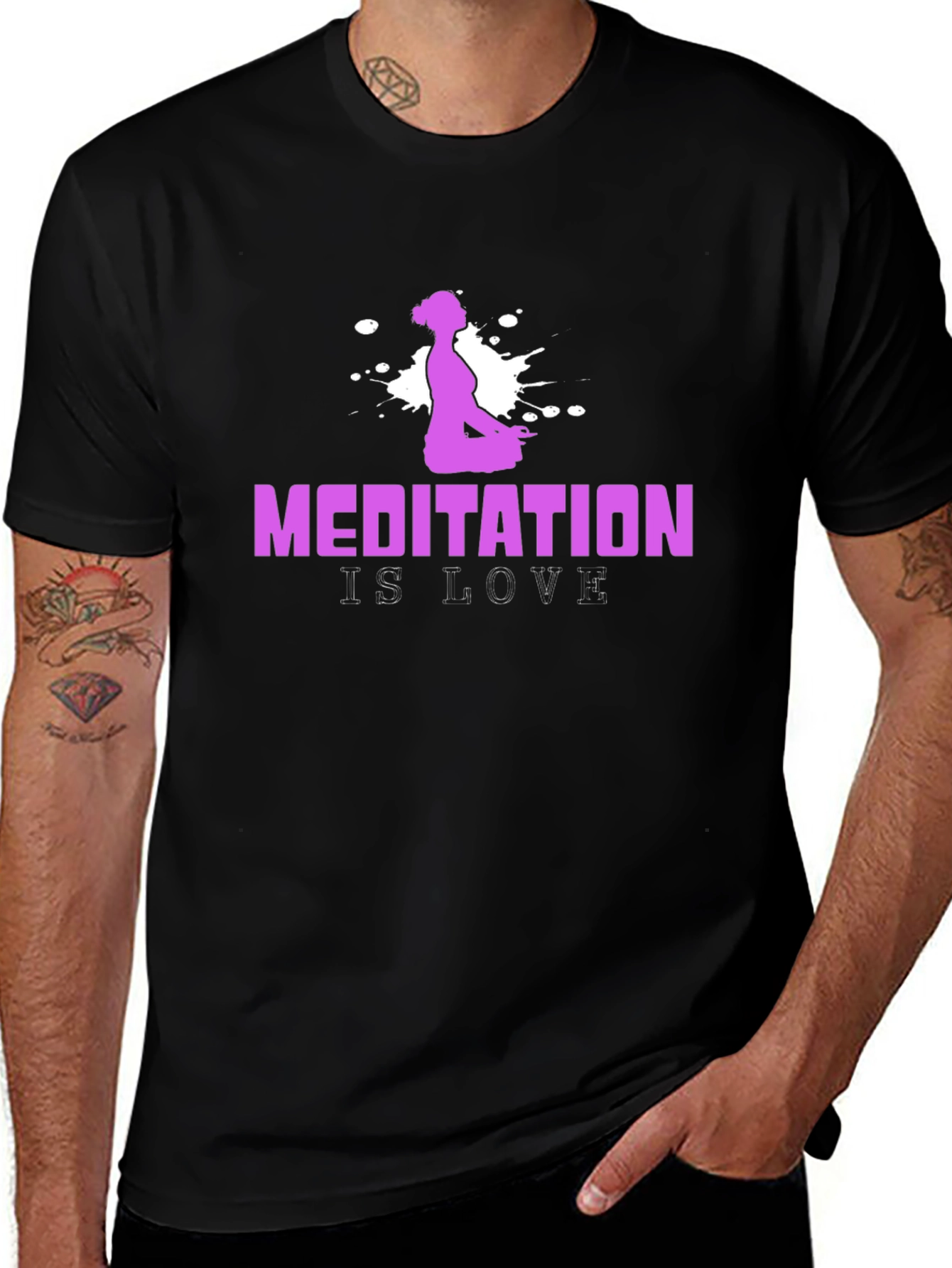 Meditation is Love Tee - Black Yoga T-Shirt