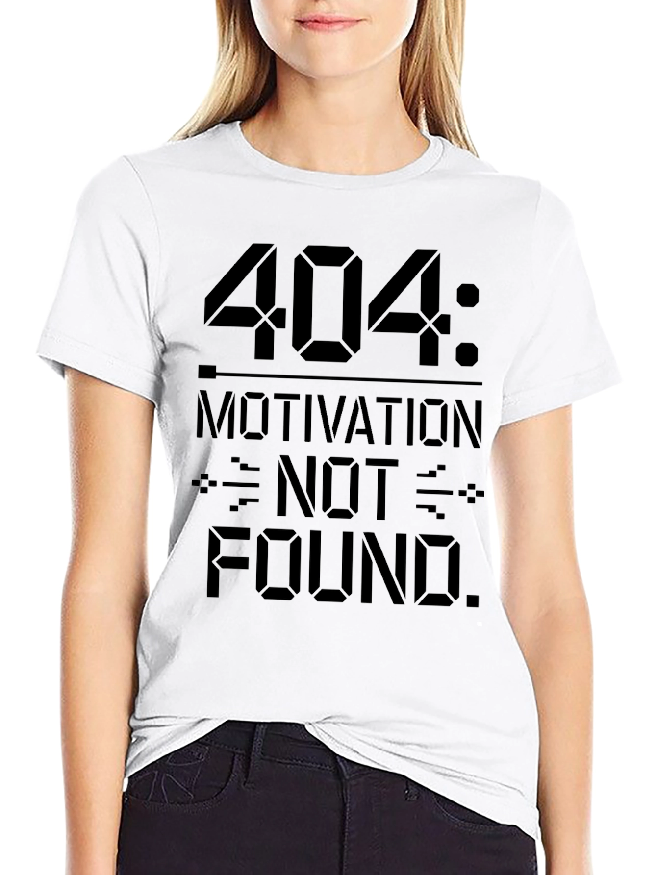 404 Motivation Not Found Black Graphic Tee