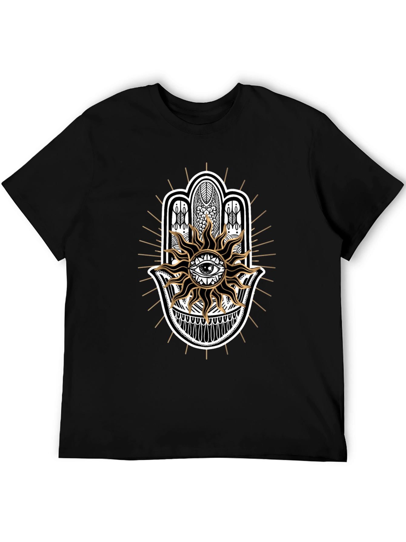 Mystic Eye Hamsa Hand Graphic Tee - Black
