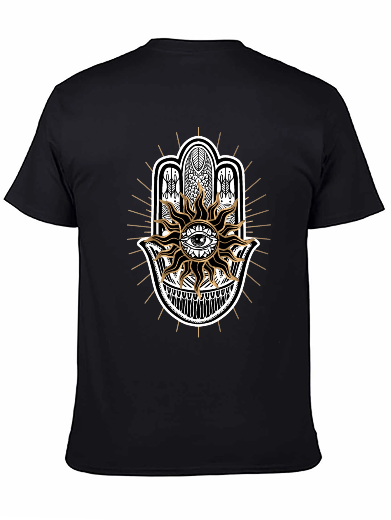 Mystic Eye Hamsa Hand Graphic Tee - Black