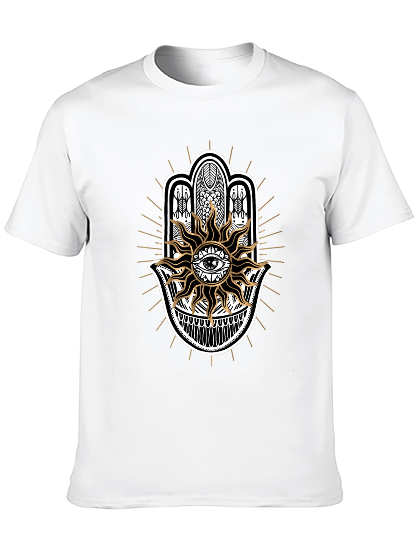 Mystic Eye Hamsa Hand Graphic Tee - Black