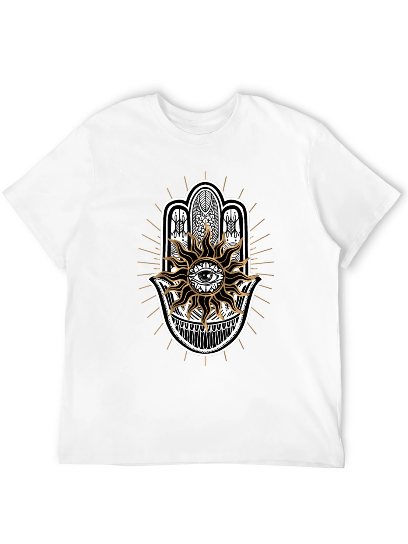 Mystic Eye Hamsa Hand Graphic Tee - Black