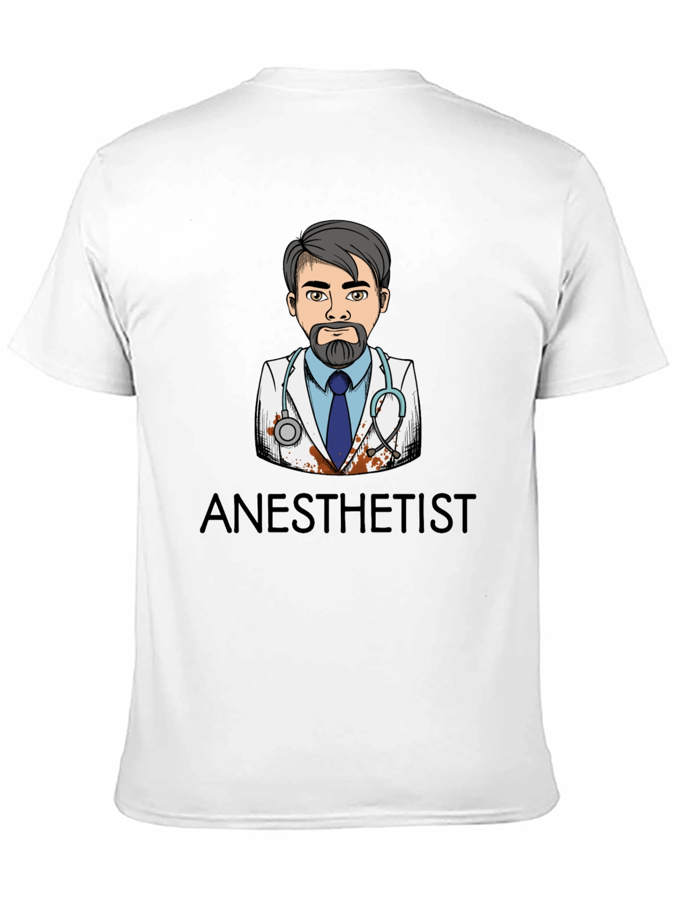 Anesthetist Cartoon Graphic Black T-Shirt