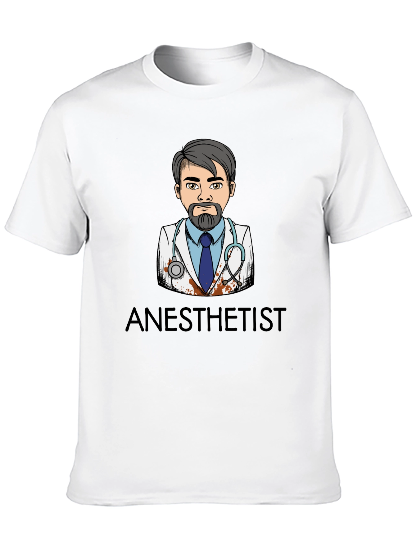 Anesthetist Cartoon Graphic Black T-Shirt