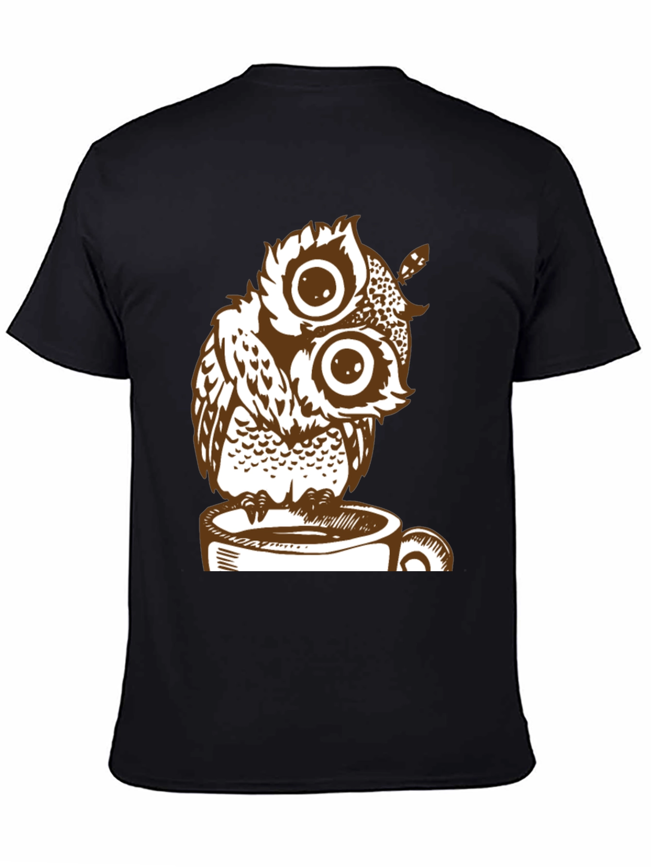 Owl on Coffee Cup Graphic Tee
