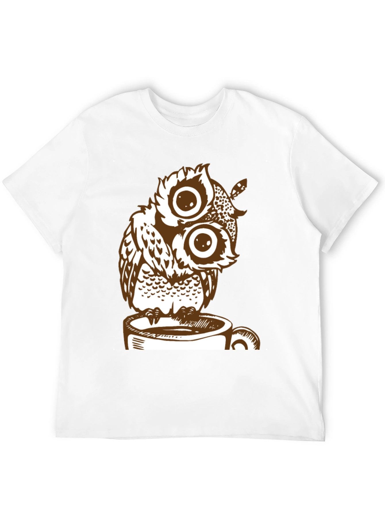 Owl on Coffee Cup Graphic Tee