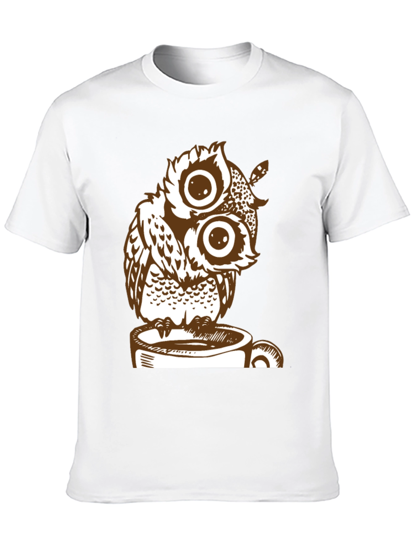 Owl on Coffee Cup Graphic Tee