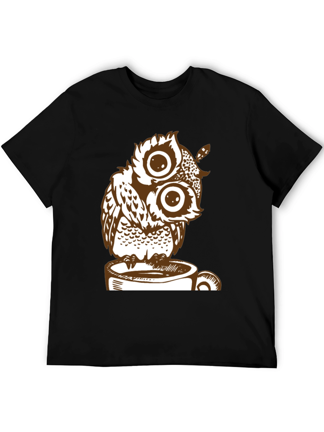 Owl on Coffee Cup Graphic Tee