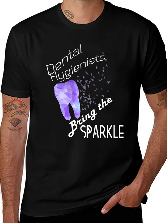 Dental Hygienist Sparkle T-Shirt - Black