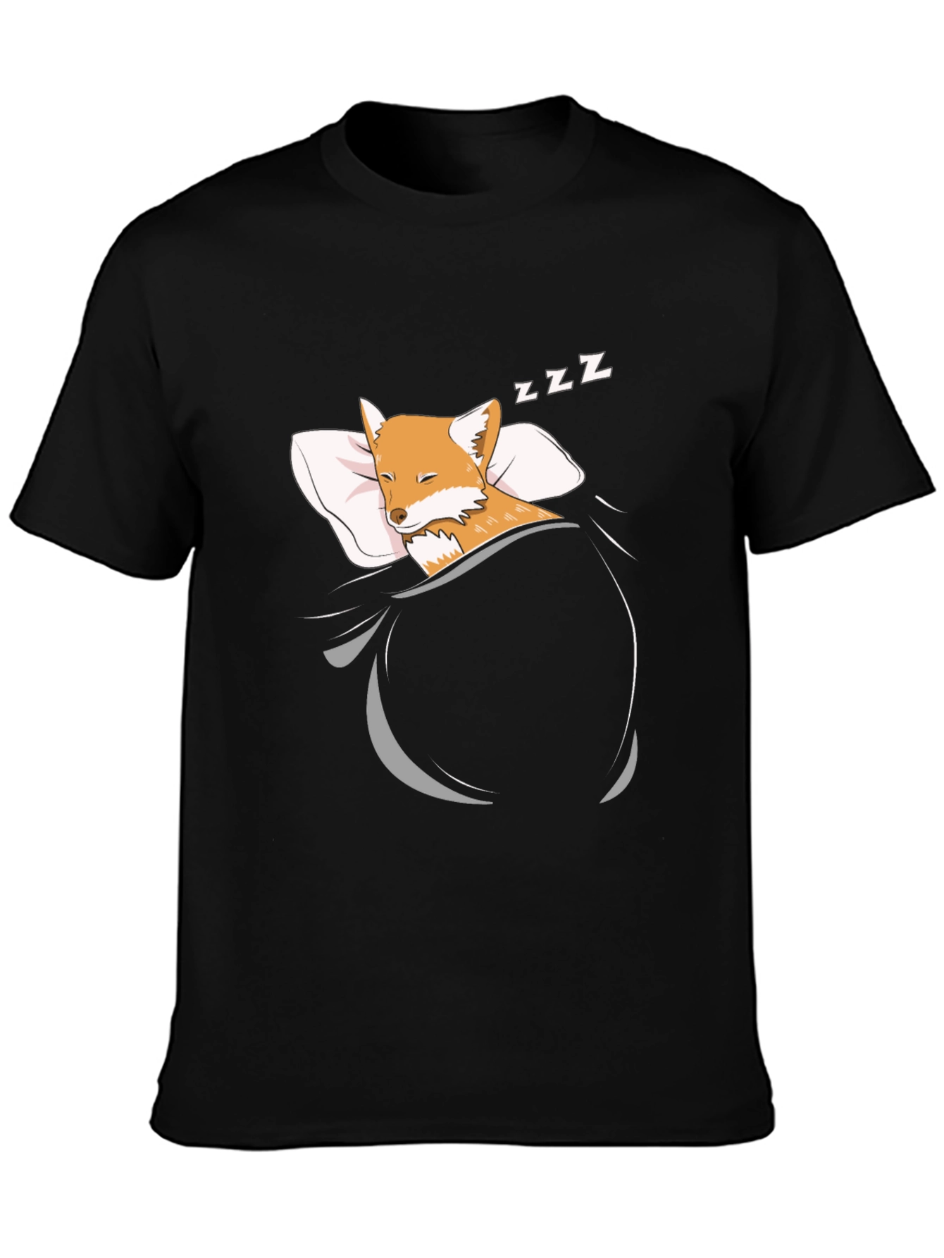 Sleeping Fox Graphic T-Shirt - Mens Black Tee