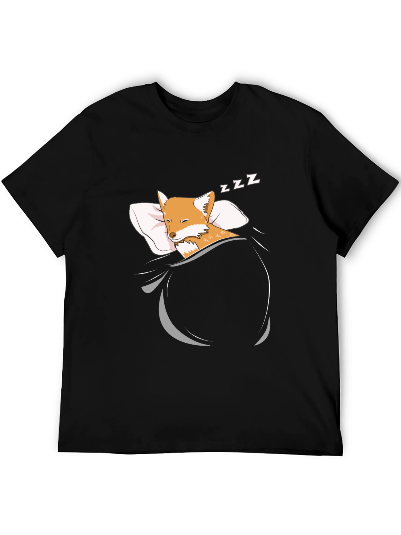 Sleeping Fox Graphic T-Shirt - Mens Black Tee