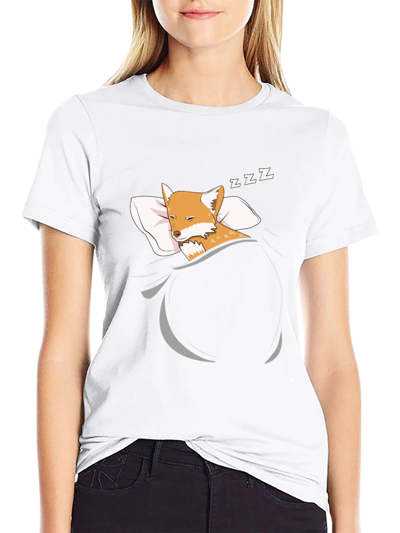 Sleeping Fox Graphic T-Shirt - Mens Black Tee