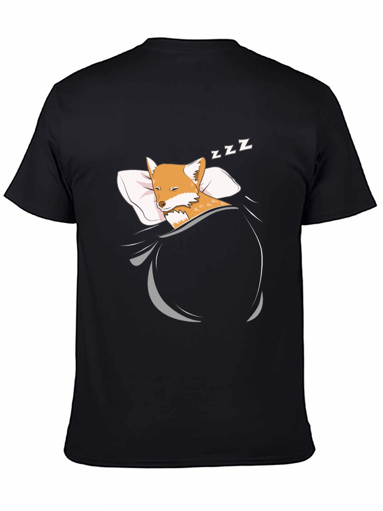 Sleeping Fox Graphic T-Shirt - Mens Black Tee