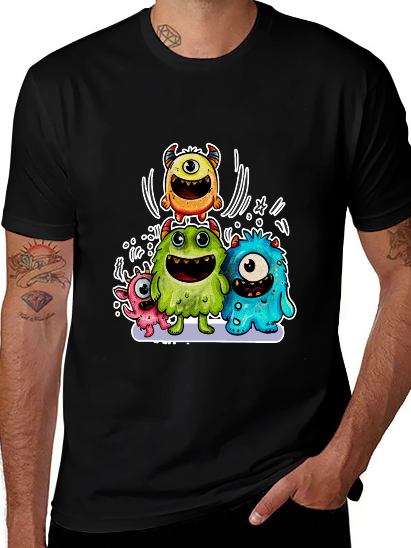 Monster Graphic Print T-Shirt